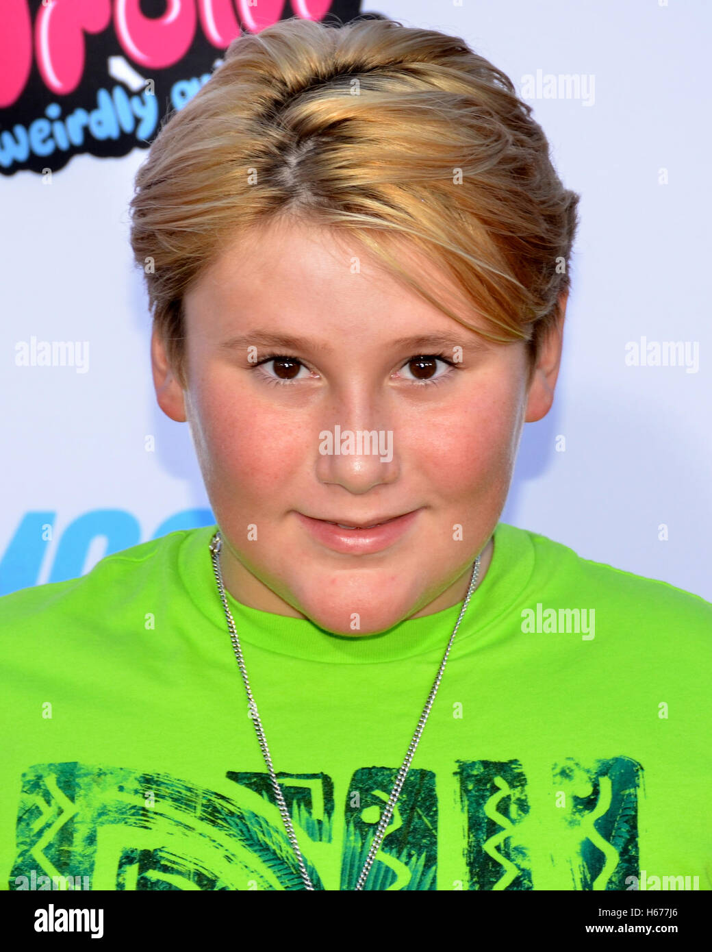 George Dalton attended the Premiere of Smosh: The Movie at the FOX Westwood Village Theater Stock Photo