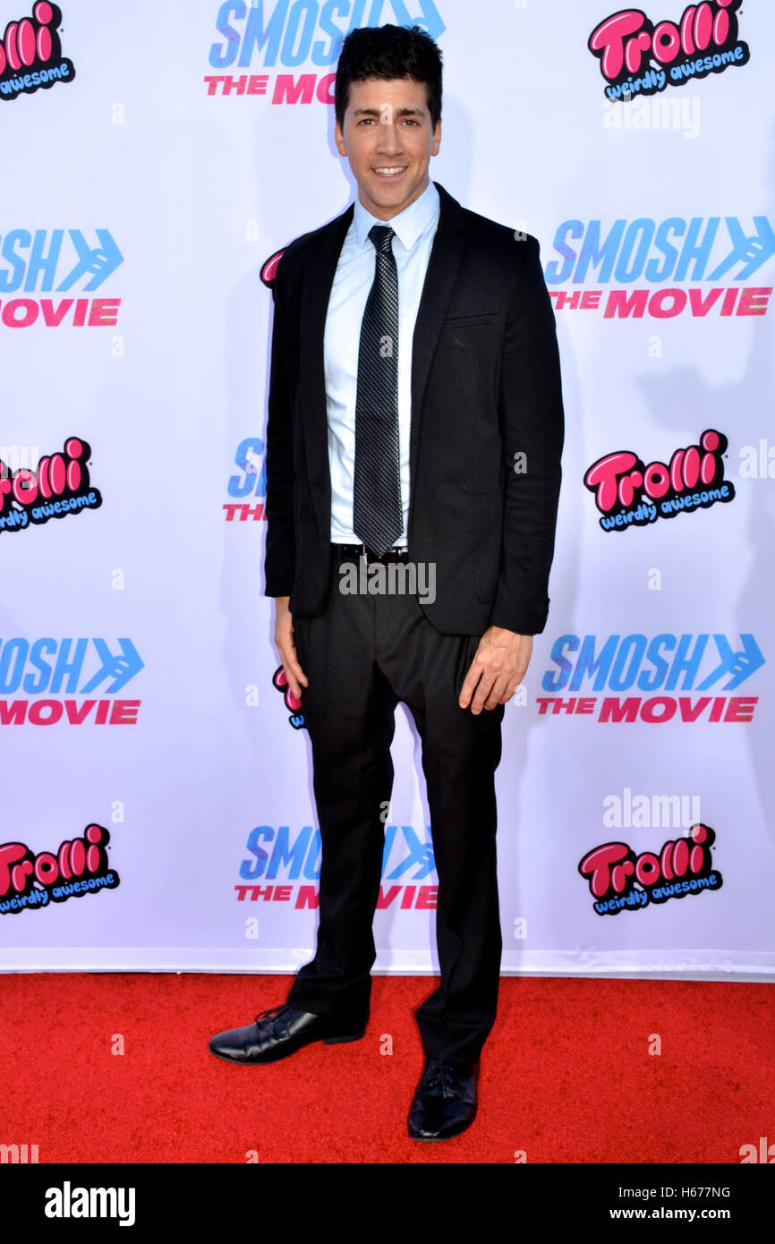 Alex Goyette attended the Premiere of Smosh: The Movie at the FOX Westwood Village Theater Stock Photo