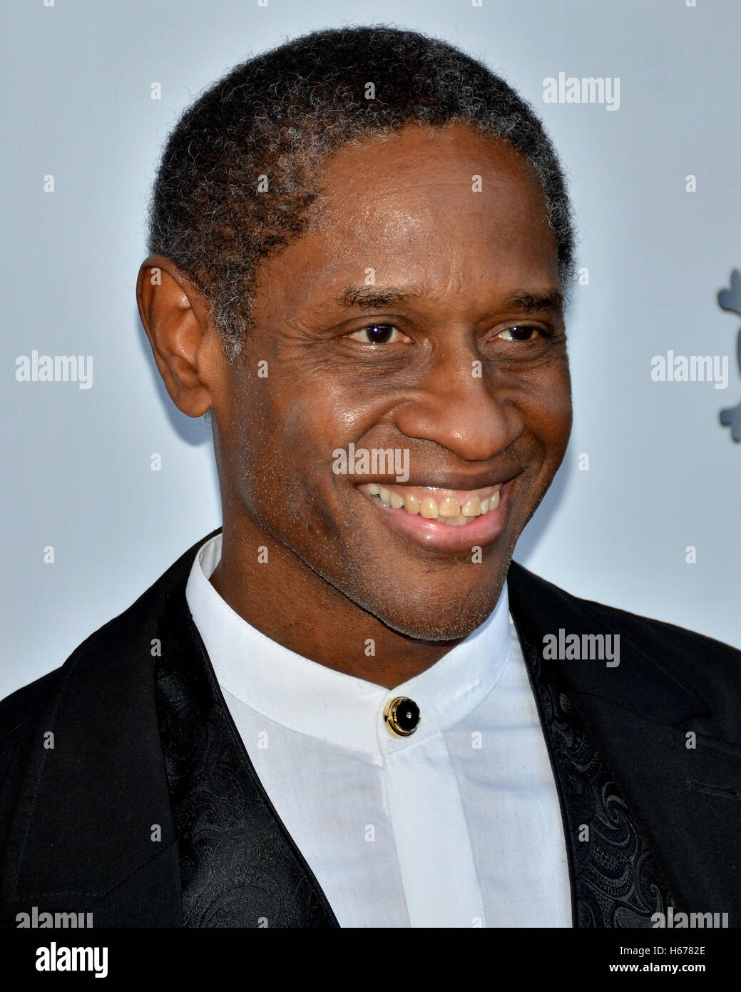 Tim Russ arrived at the World Premiere of 'Star Trek: Renegades' at The Crest Theatre on August 1, 2015 in Westwood, California. Stock Photo