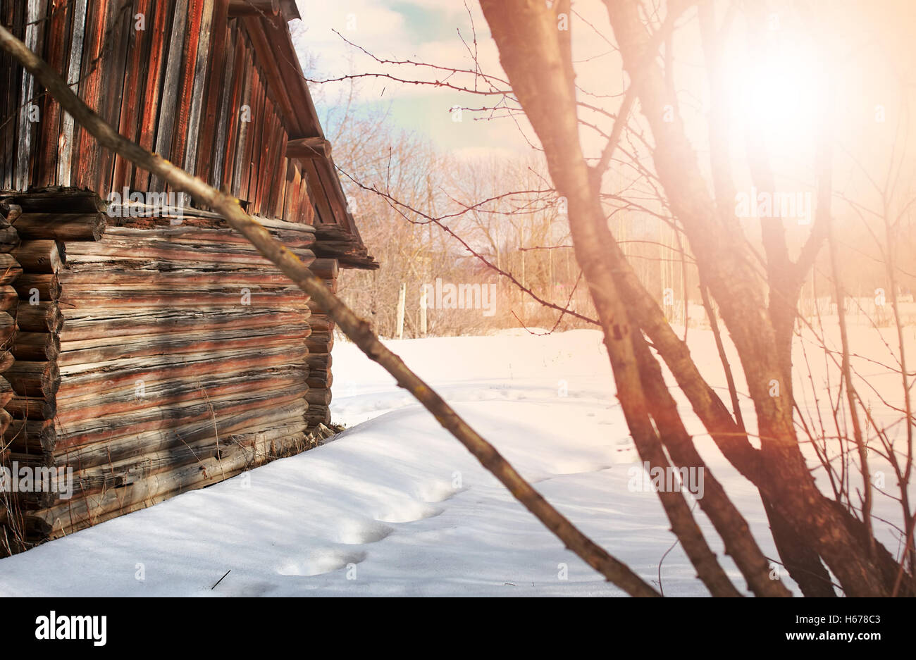 Wooden house wal log hi-res stock photography and images - Alamy