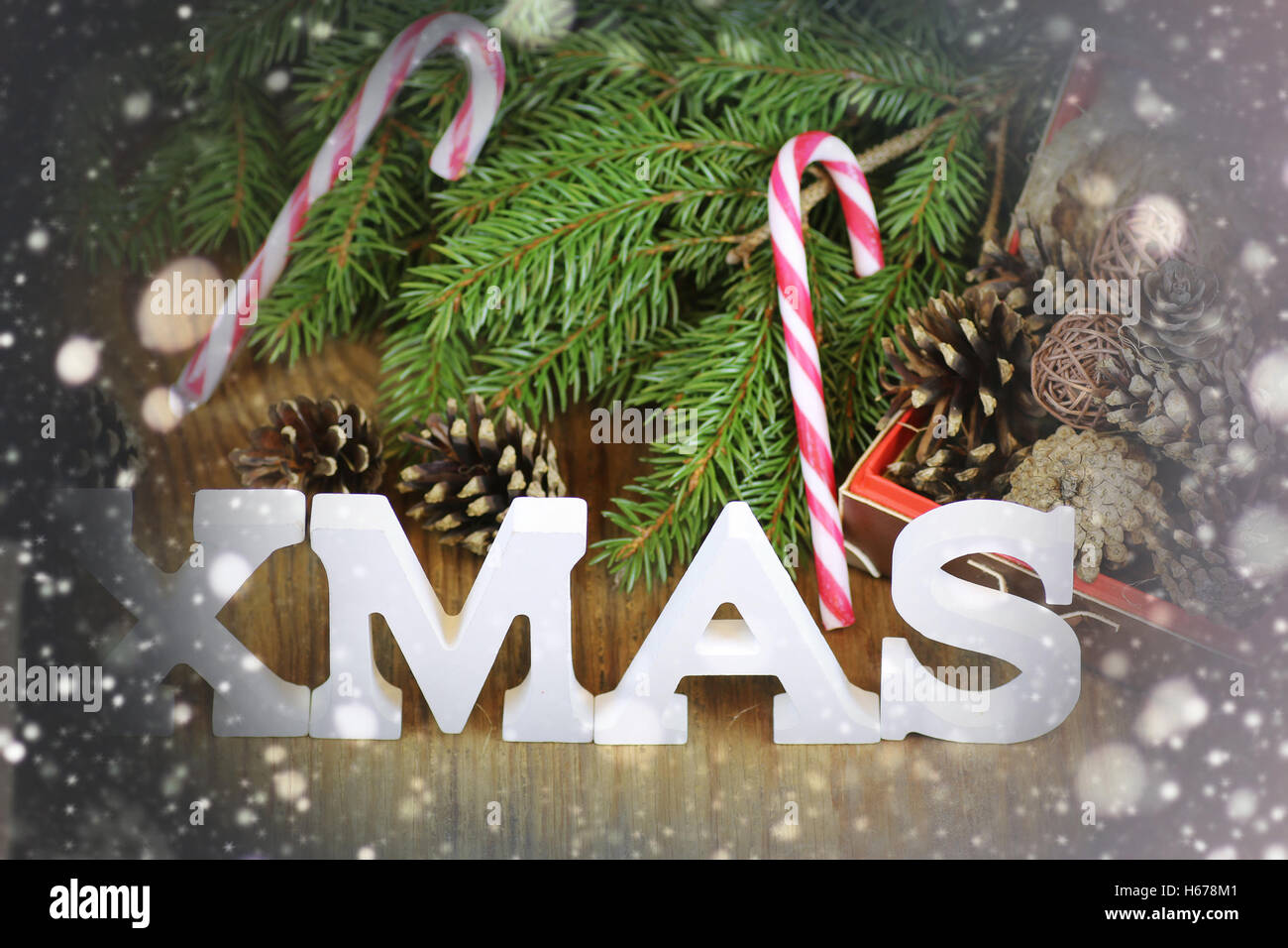 xmas background tree wood ribbon Stock Photo - Alamy