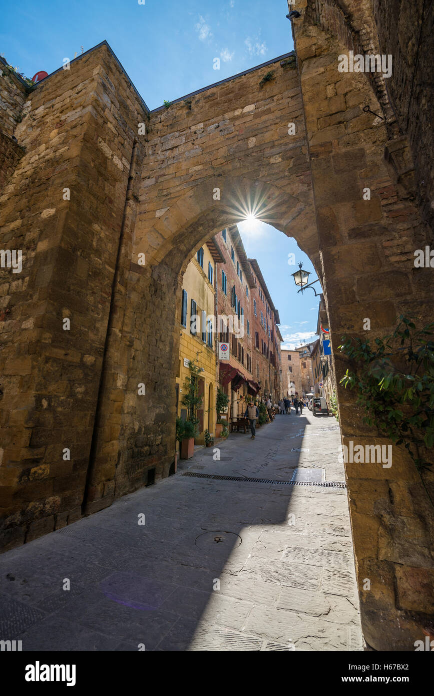 Gate, Street in Montepulciano, Tuscany, Italy, EU, Europe Stock Photo ...