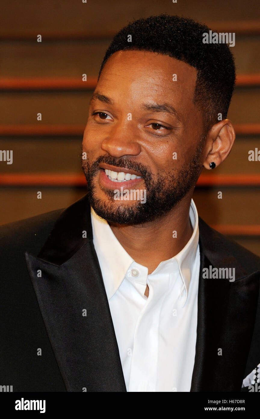 Will Smith attends the 2014 Vanity Fair Oscar Party on March 2, 2014 in West Hollywood, California. Stock Photo