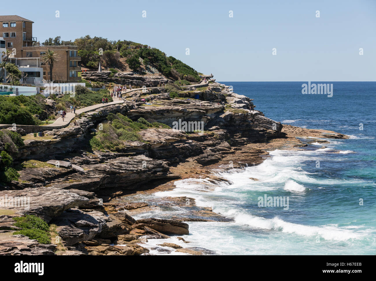 The spectacular Bondi to Coogee walk in Sydney Stock Photo