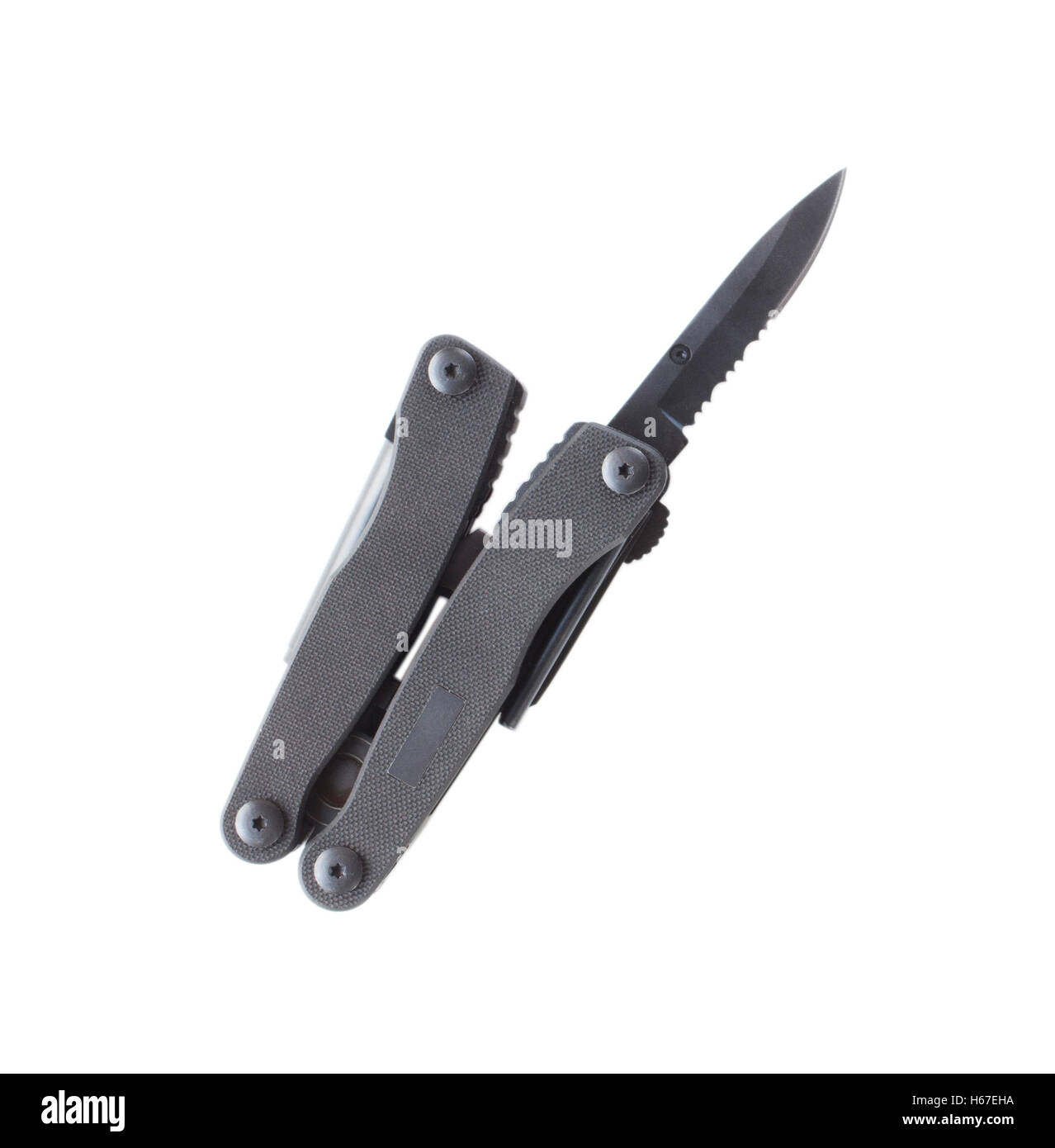 Serrated knife that is out on a multi purpose tool Stock Photo Alamy
