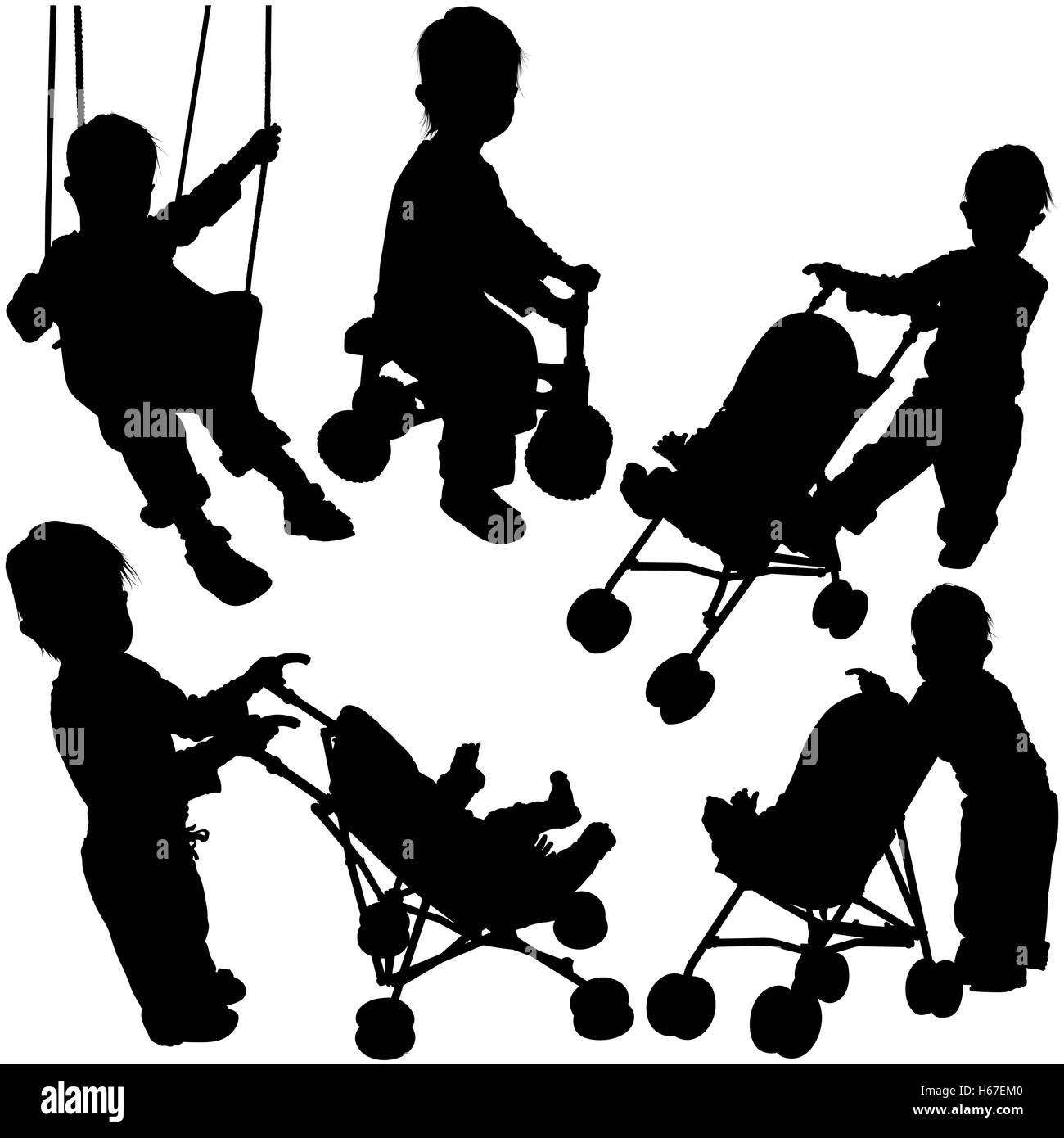 Playing Children Silhouettes Stock Vector Image & Art - Alamy
