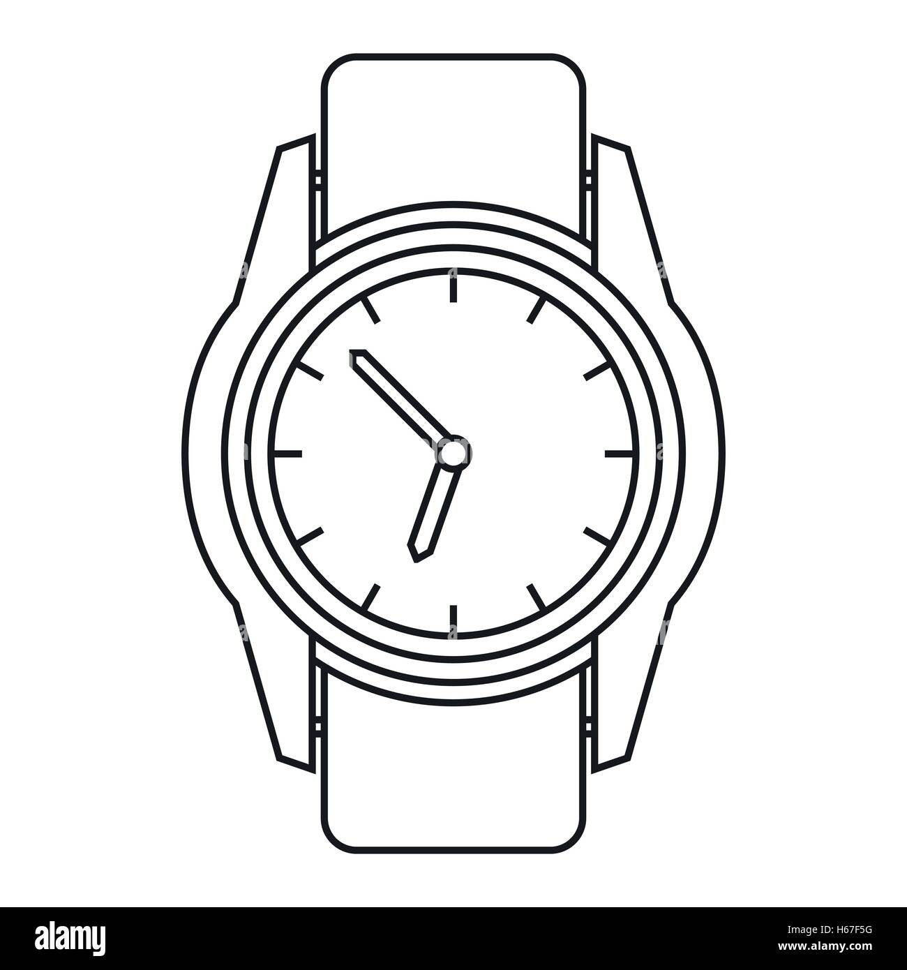 Watch icon, outline style Stock Vector Image & Art - Alamy