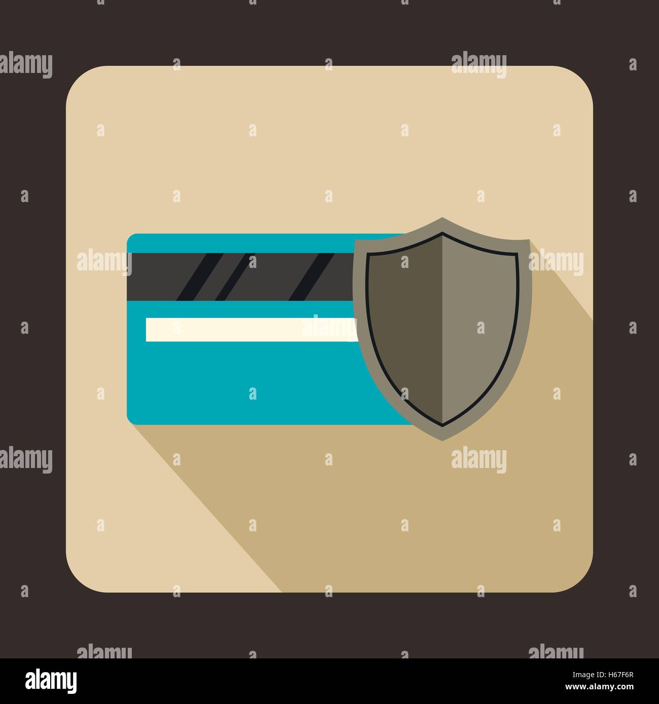 Credit card and shield icon, flat style Stock Vector Image & Art - Alamy
