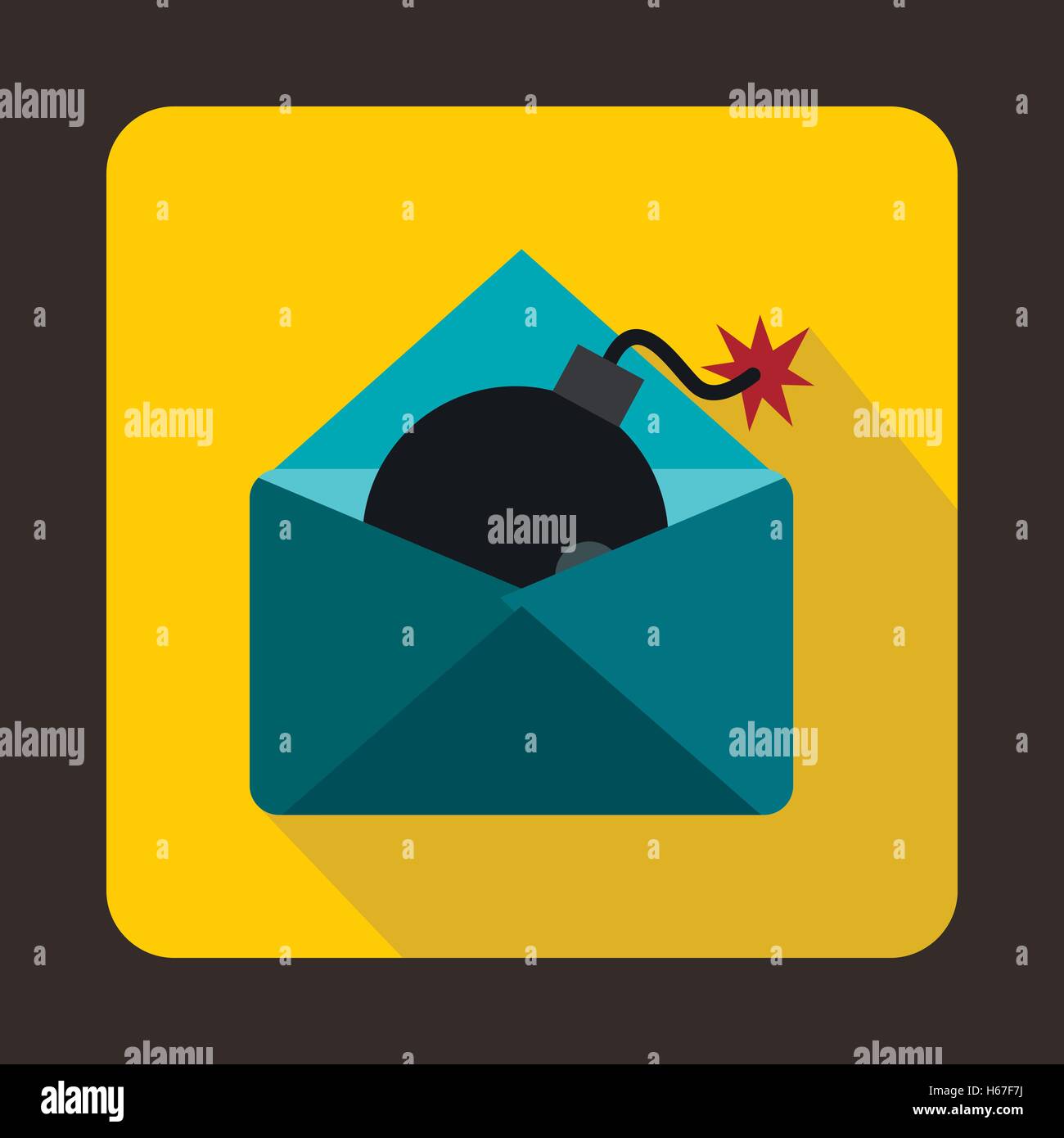 Envelope with bomb icon, flat style Stock Vector Image & Art - Alamy