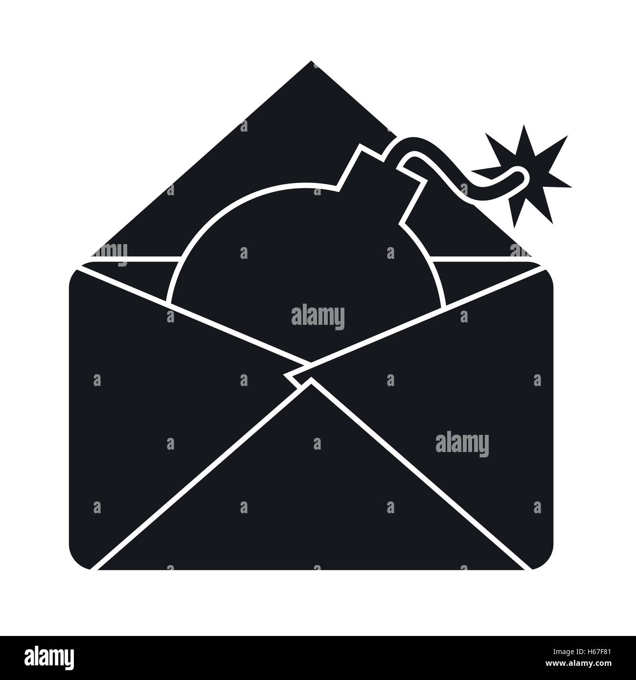Envelope with bomb icon, simple style Stock Vector Image & Art - Alamy