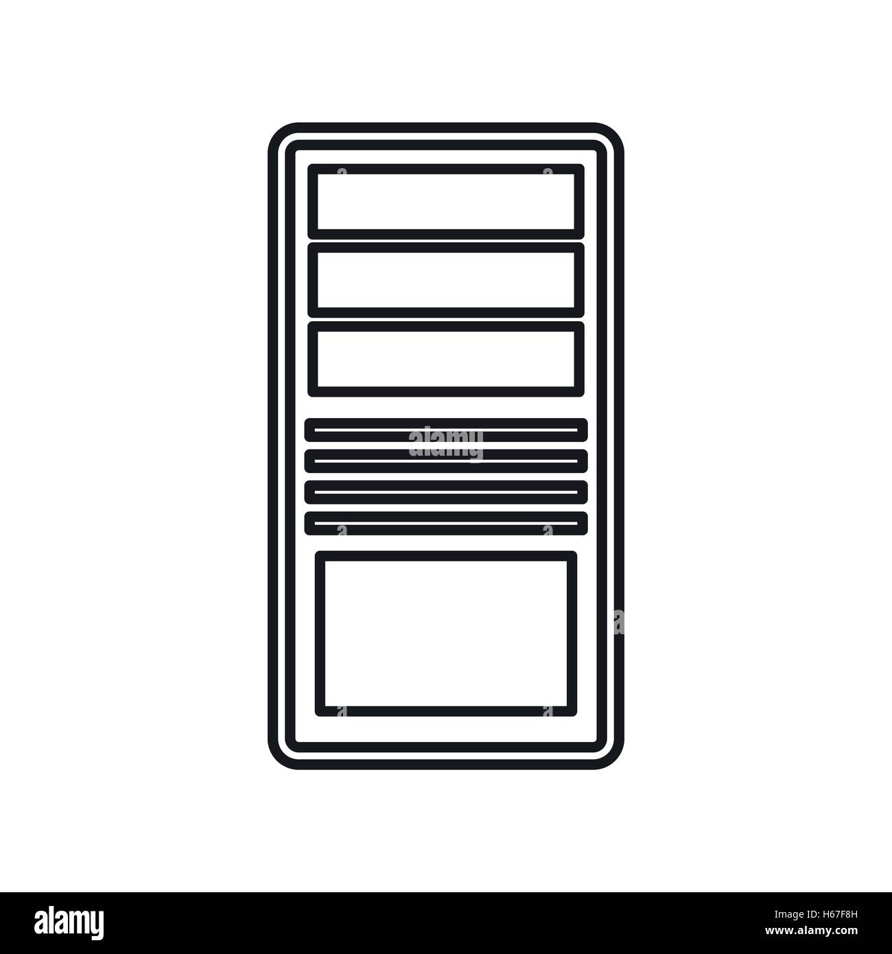 Black computer system unit icon, outline style Stock Vector Image & Art ...
