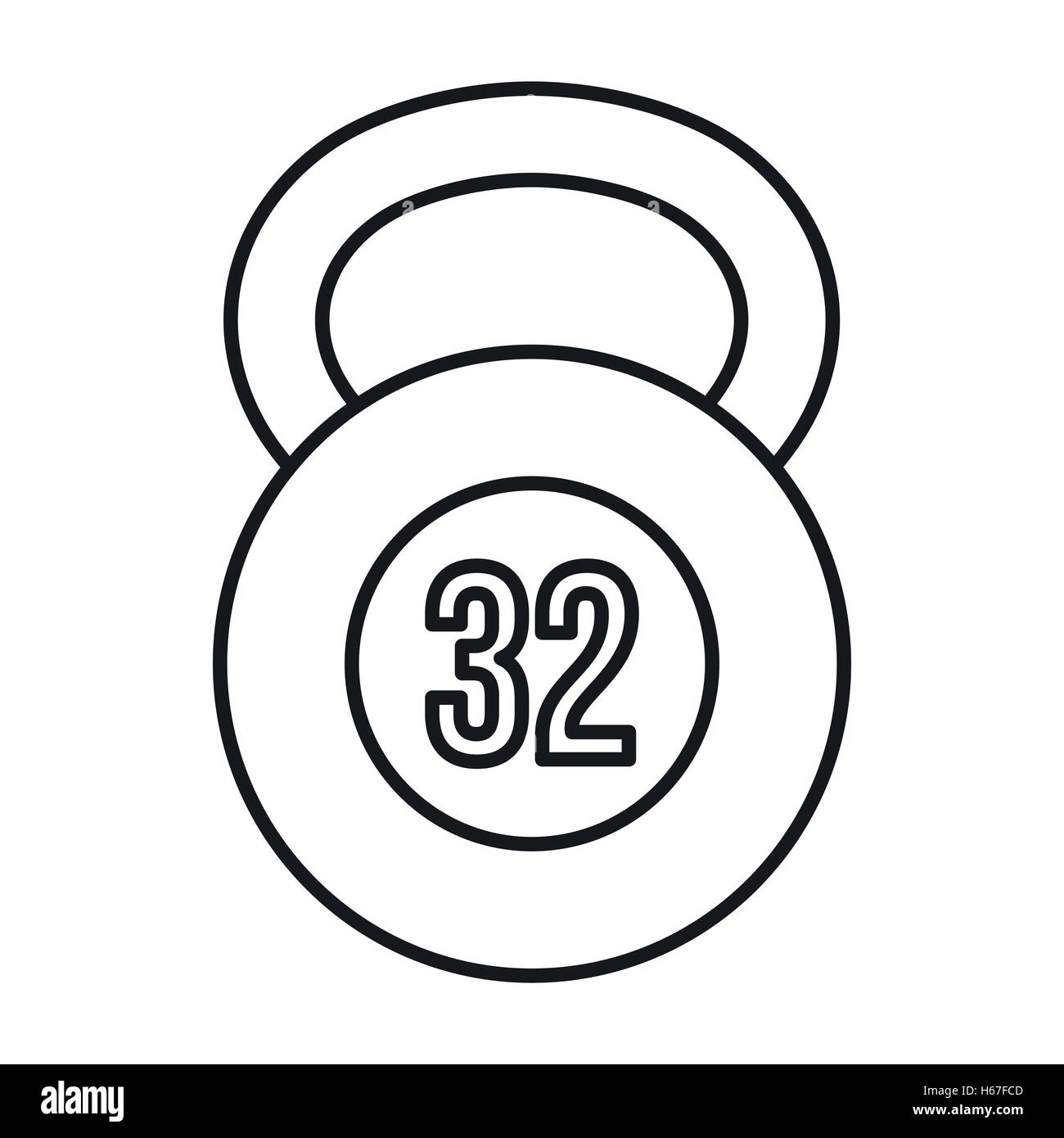 Kettlebell 32 kg icon, outline style Stock Vector Image & Art - Alamy