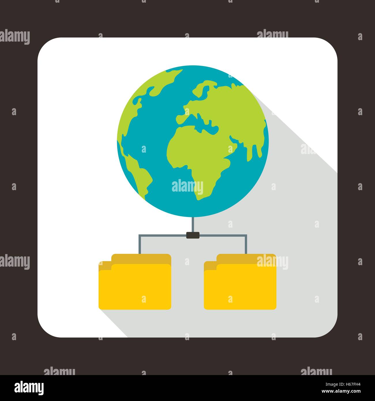 Planet and two folders icon, flat style Stock Vector Image & Art - Alamy