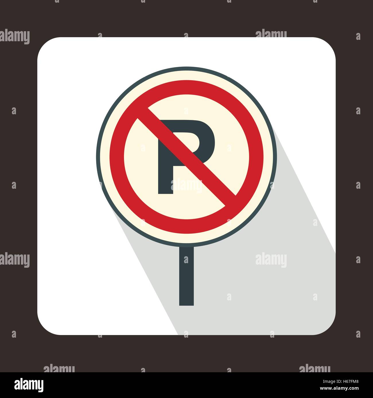 No parking sign icon in flat style Stock Vector Image & Art - Alamy