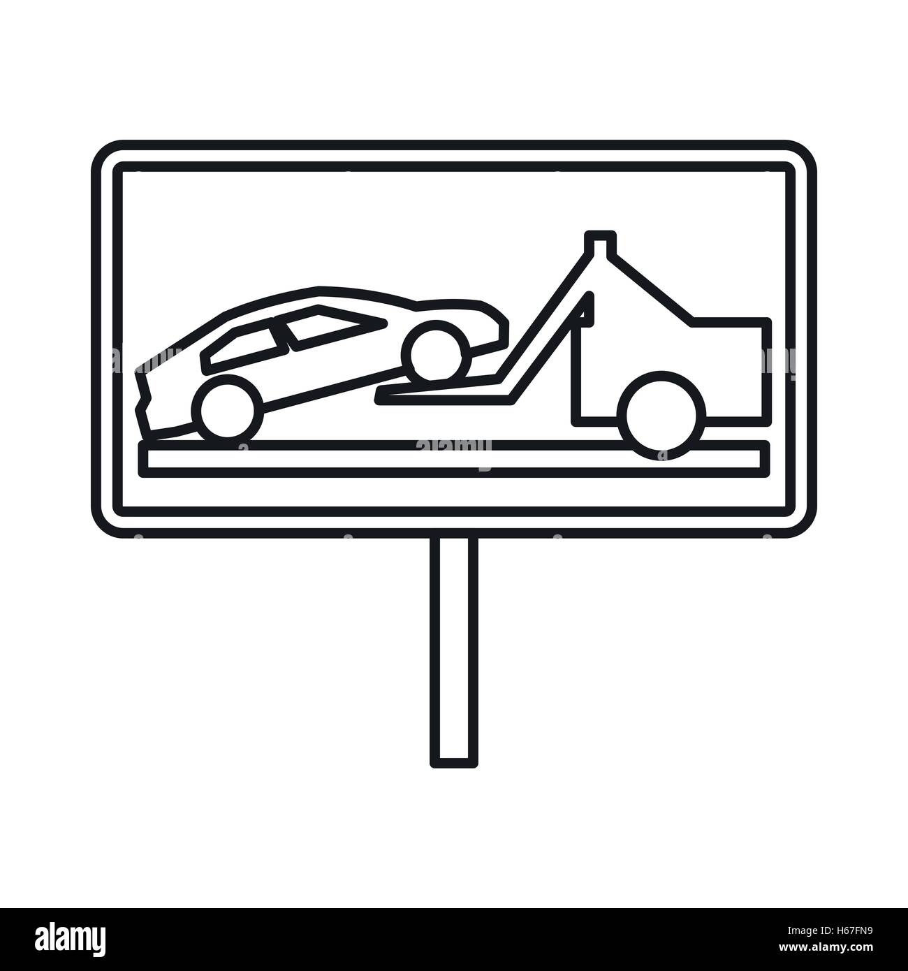 No parking sign icon, outline style Stock Vector Image & Art - Alamy