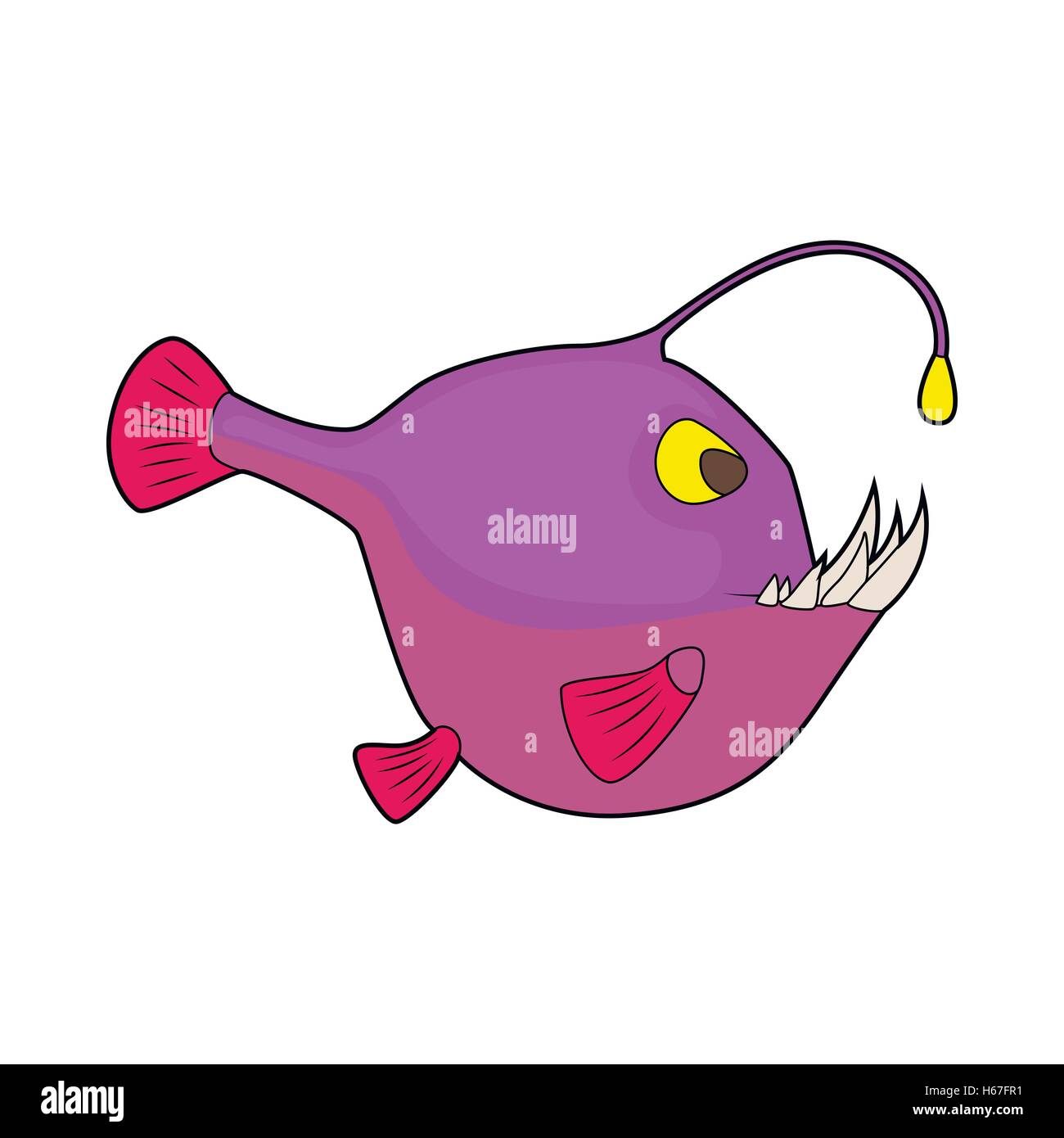 Angler fish. icon in cartoon style Stock Vector Image & Art - Alamy