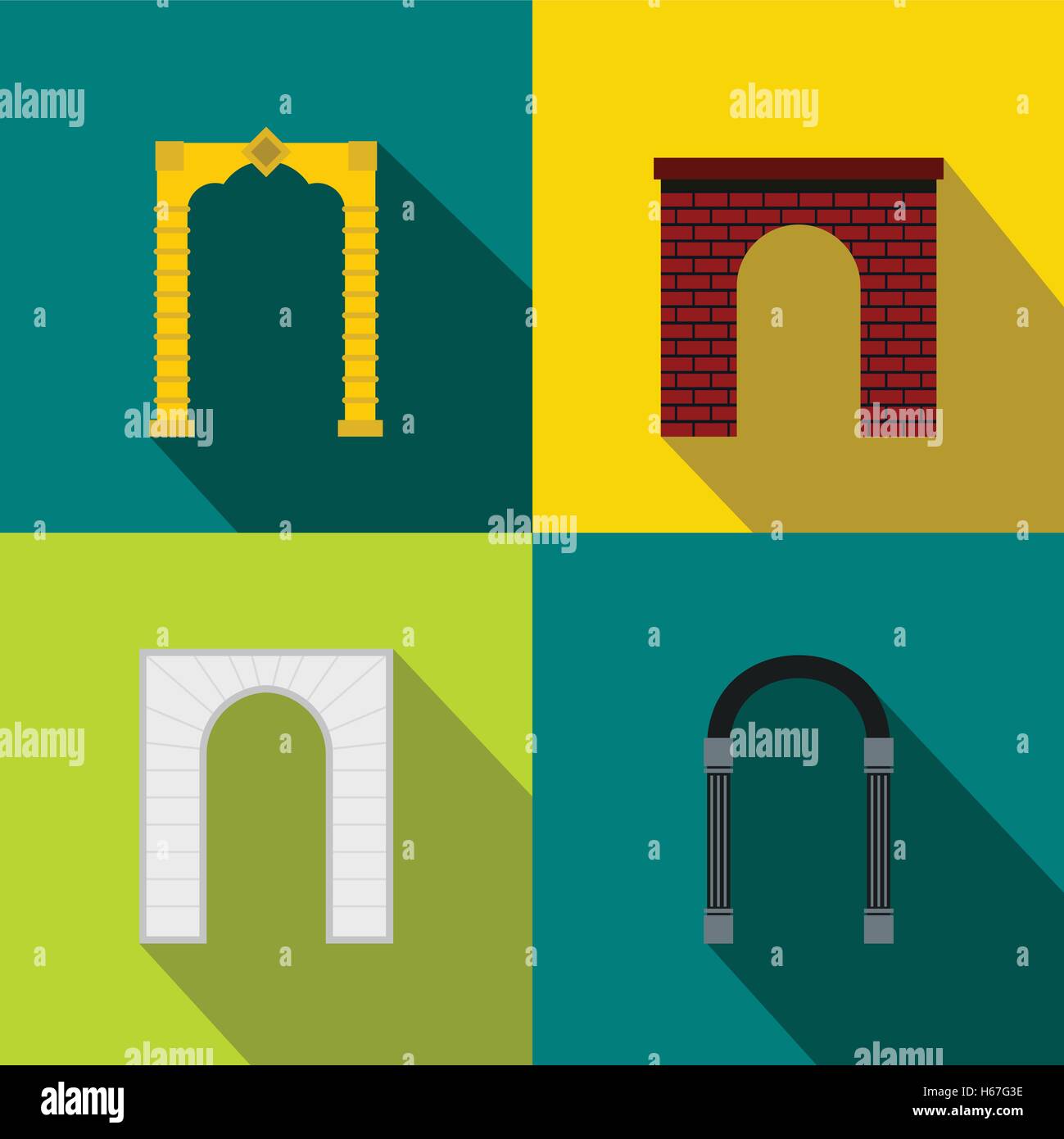 Arch banner set, flat style Stock Vector Image & Art - Alamy