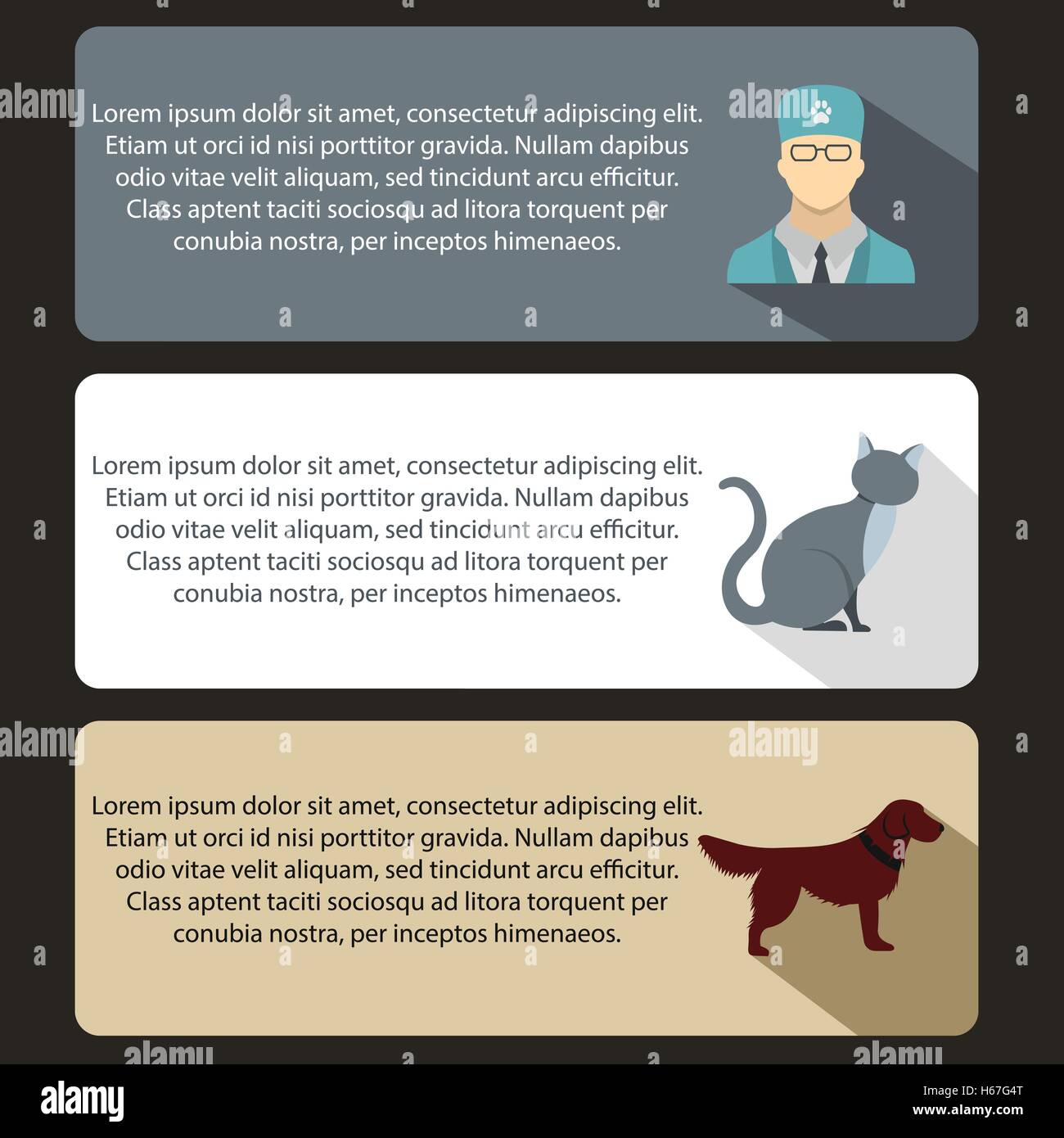 Pet Care Vet Clinic Banners Set Flat Style Stock Vector Image Art Alamy