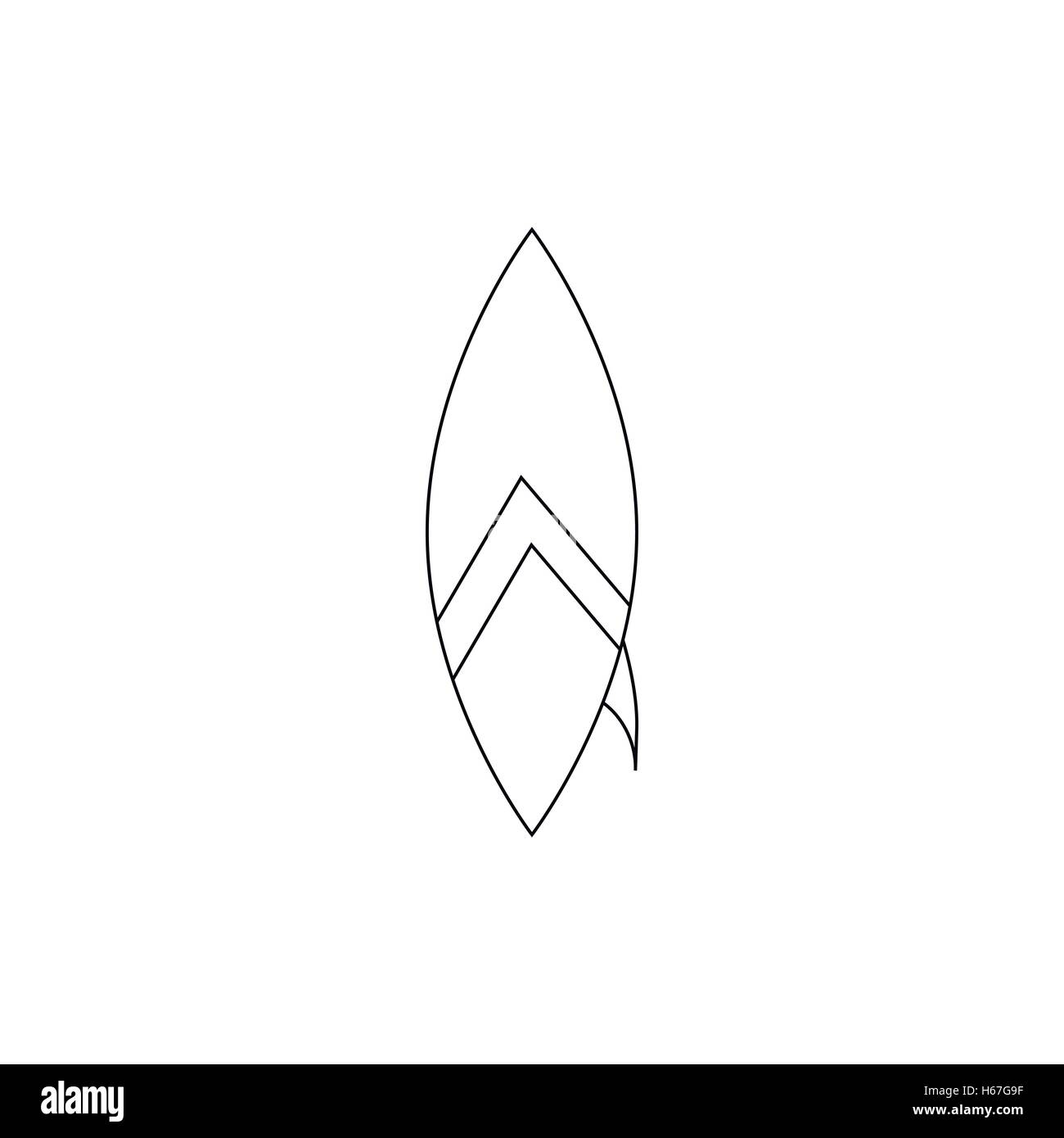 Surfboard icon, outline style Stock Vector Image & Art - Alamy