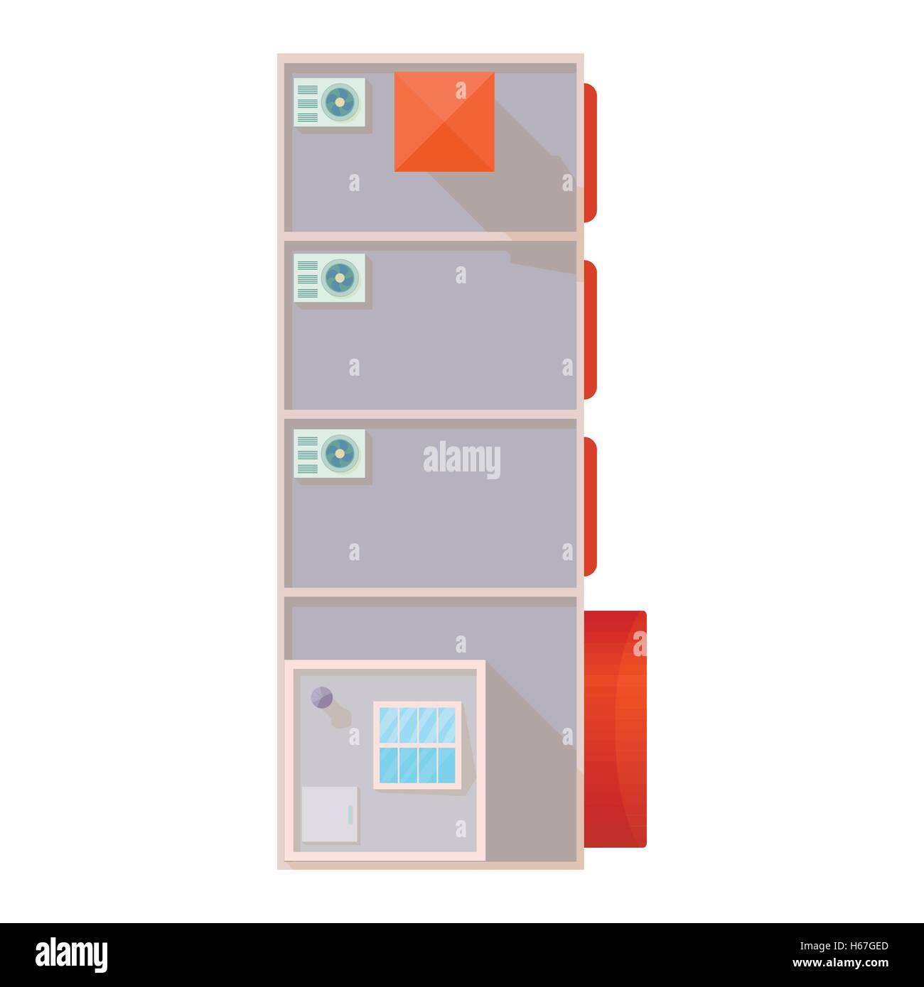 Top view of modern building icon, cartoon style Stock Vector Image ...
