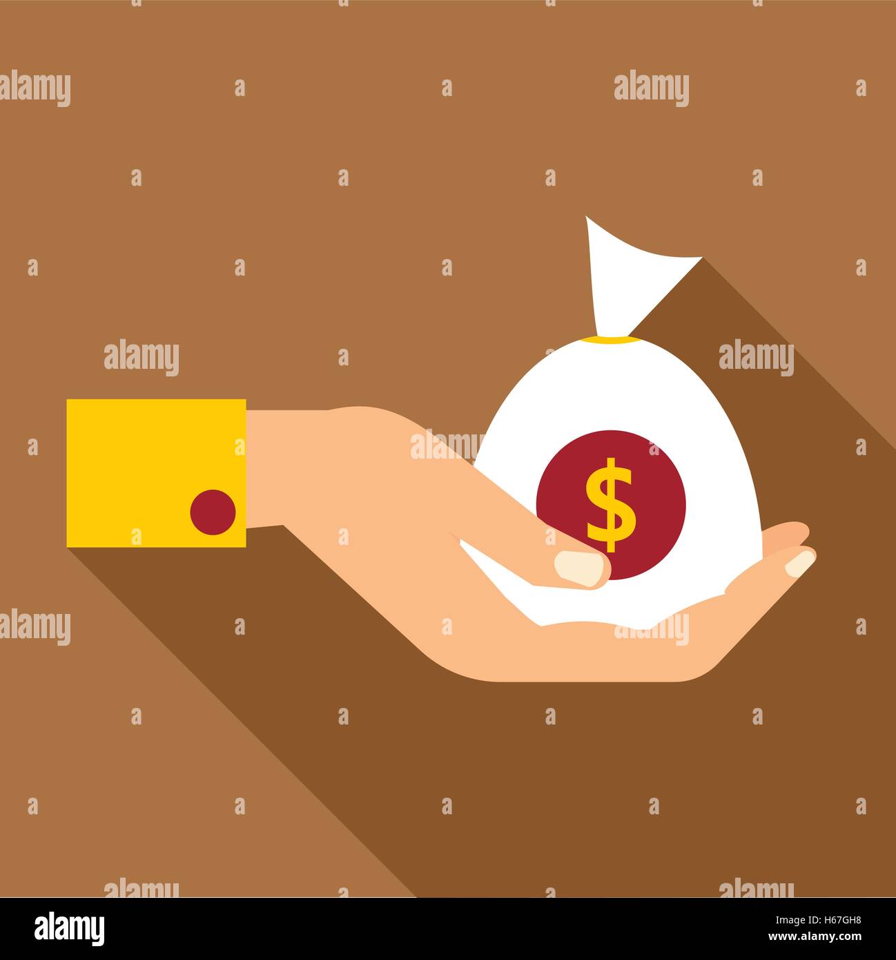 Hand holding money icon, flat style Stock Vector Image & Art - Alamy