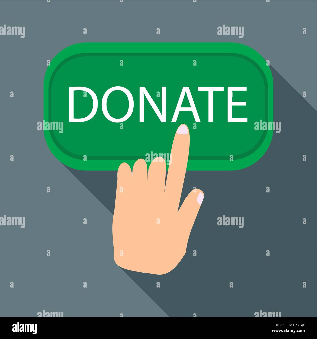 Hand presses button donate hi-res stock photography and images - Alamy
