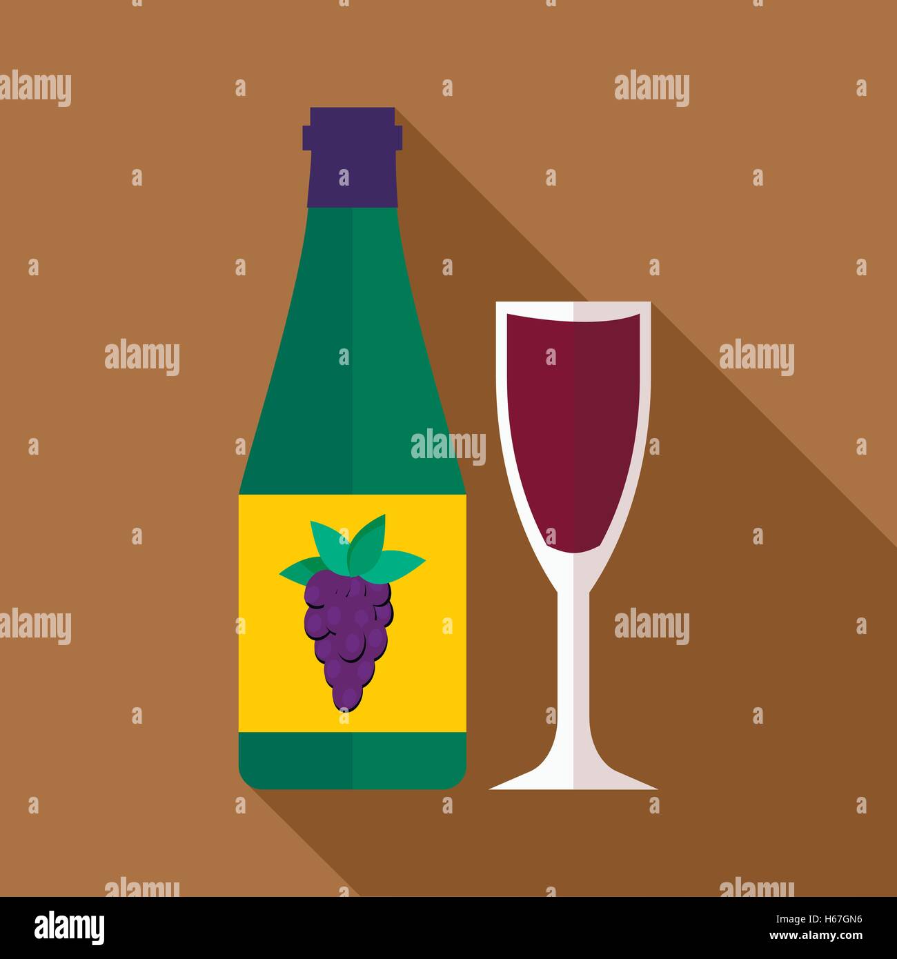 Bottle of wine icon, flat style Stock Vector Image & Art - Alamy