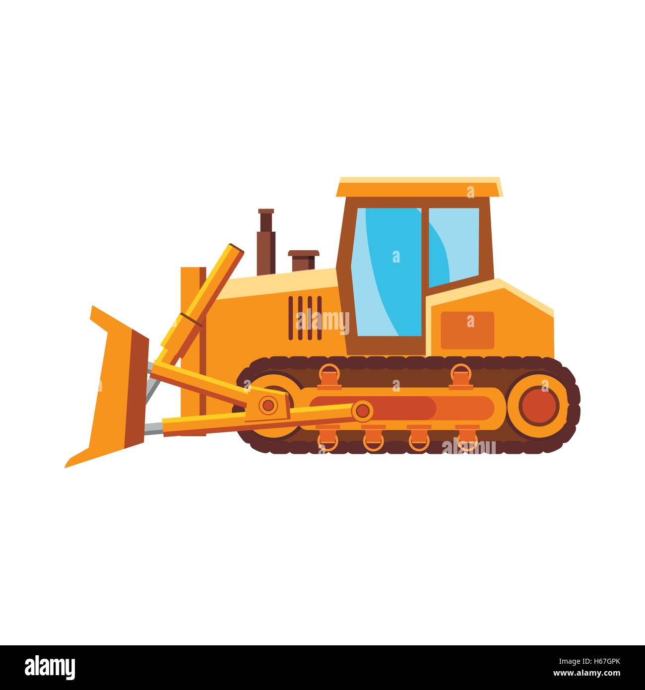 Orange bulldozer icon, cartoon style Stock Vector Image & Art - Alamy