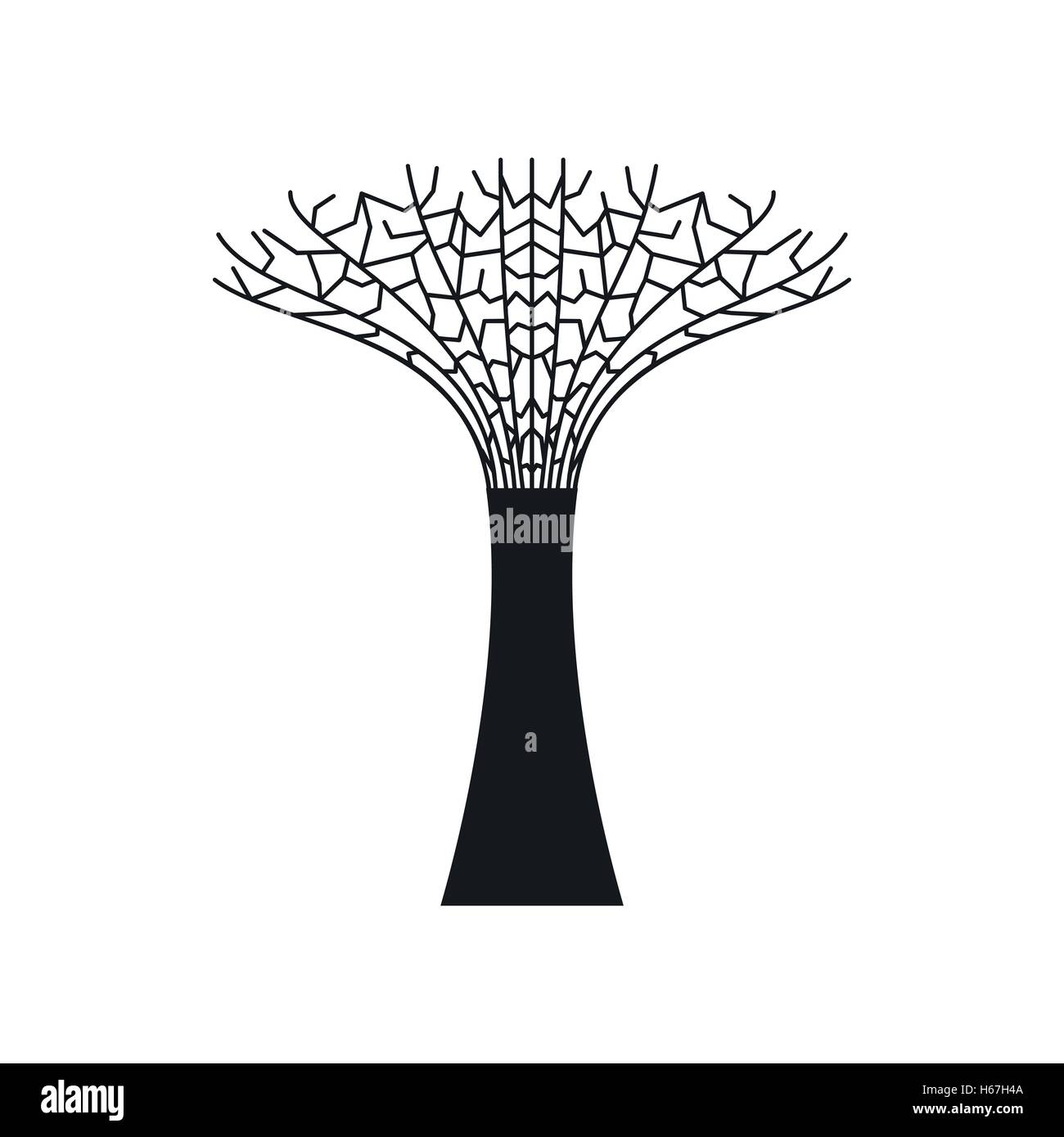 Singapore Supertree at the Gardens By The Bay icon Stock Vector
