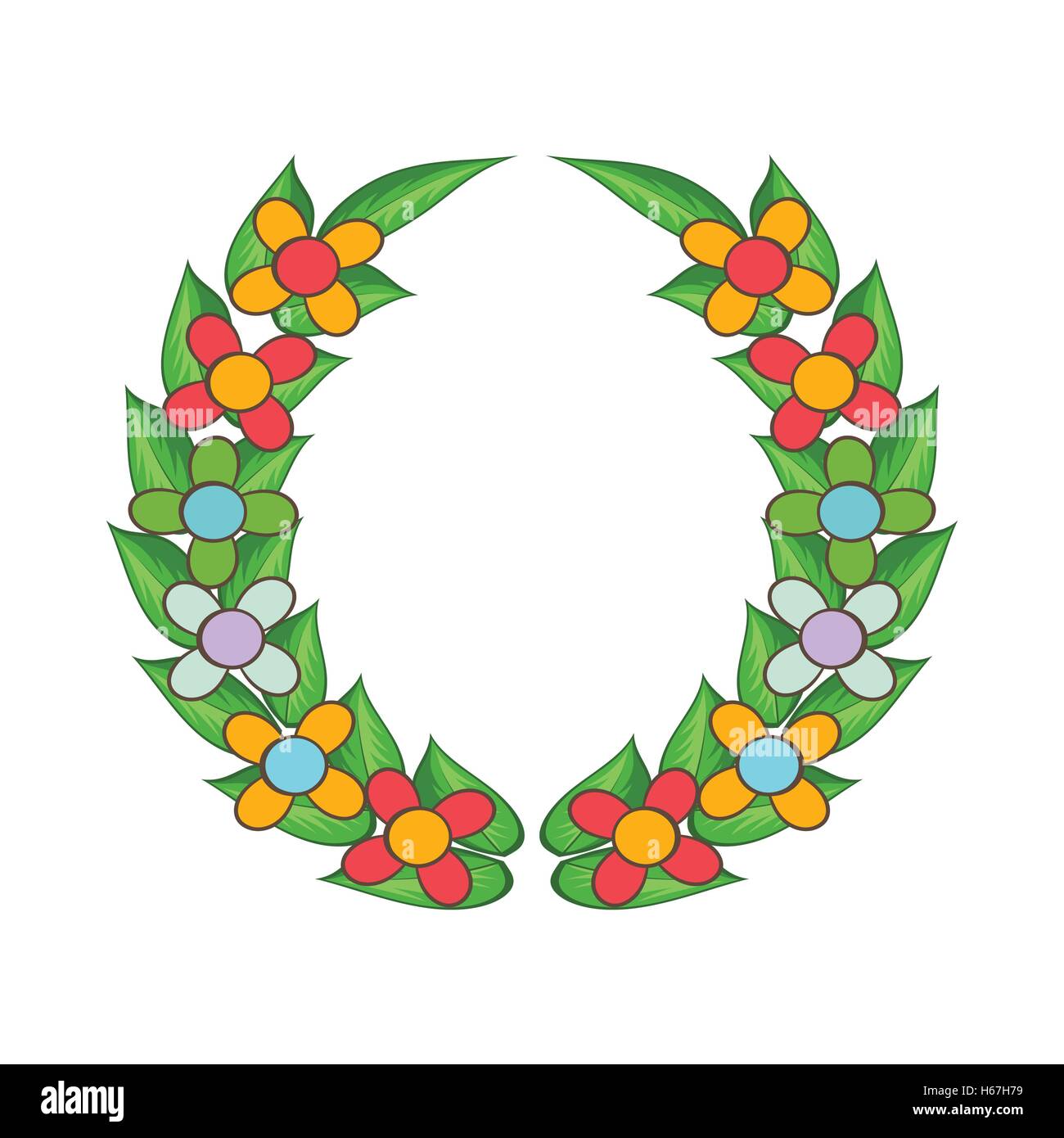 Funeral Wreath Icon Cartoon Style Stock Vector Art Illustration