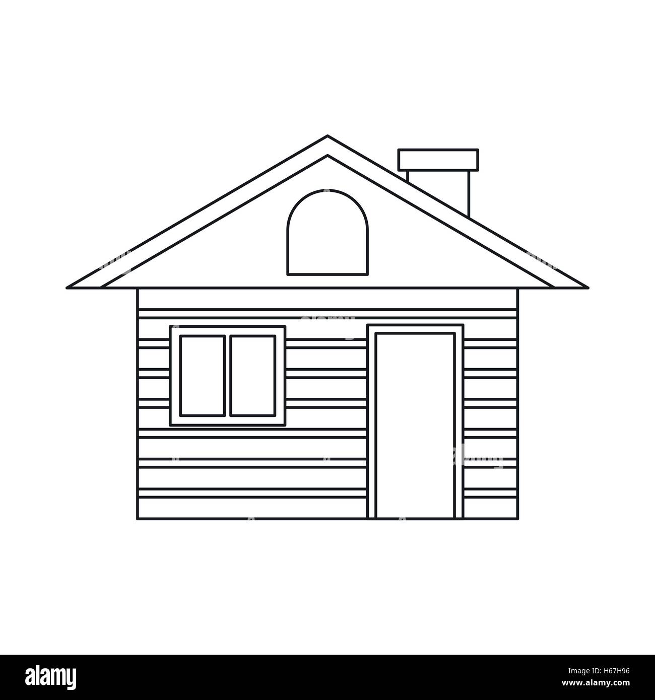 Wooden log house icon, outline style Stock Vector Image & Art - Alamy