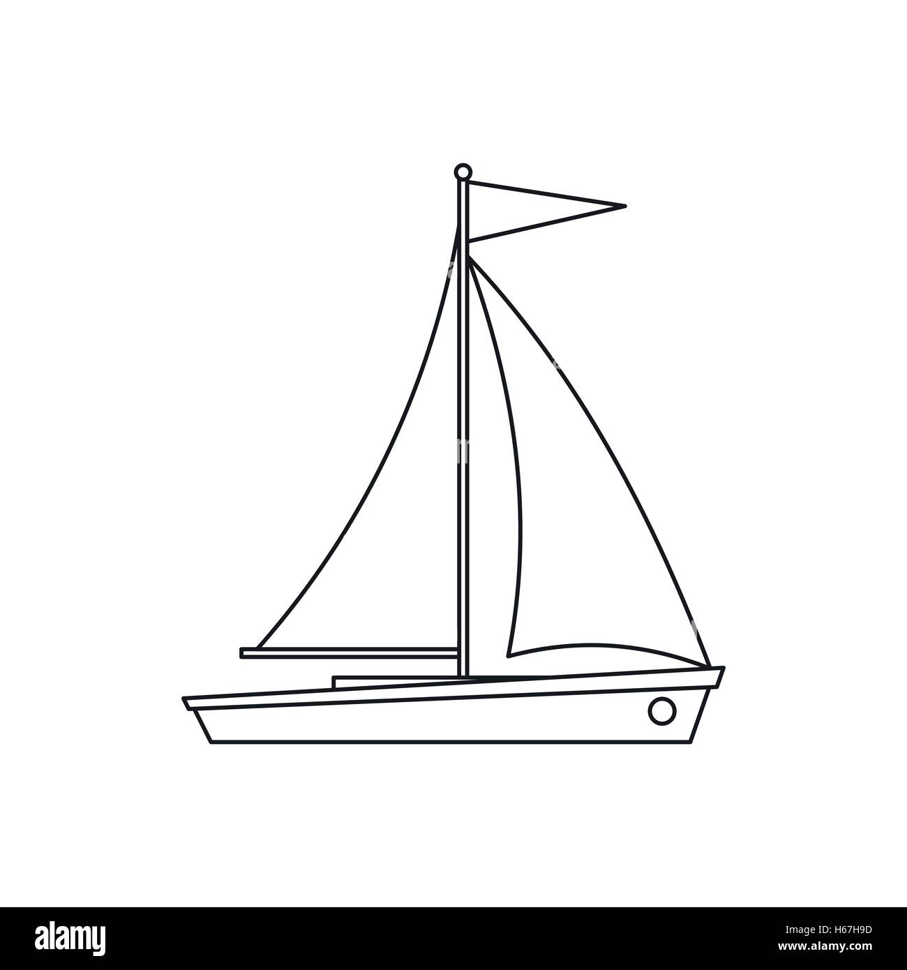 Yacht icon, outline style Stock Vector Image & Art - Alamy