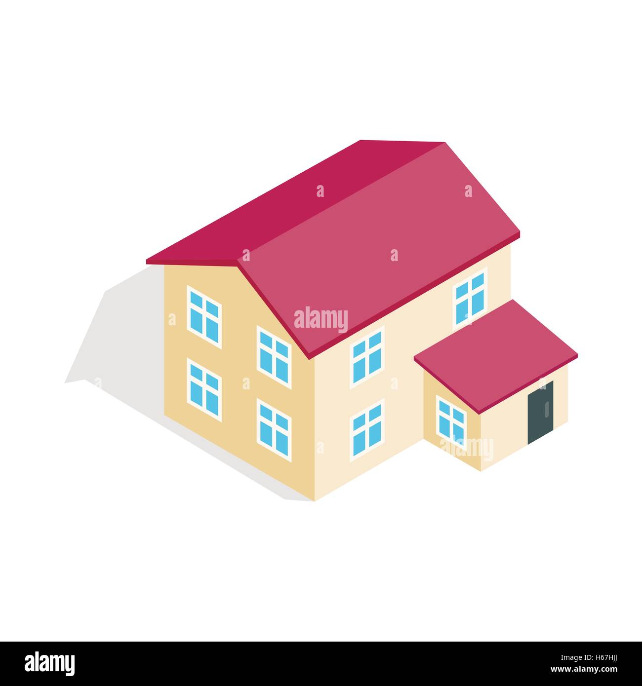 Two storey house icon, isometric 3d style Stock Vector Image & Art - Alamy