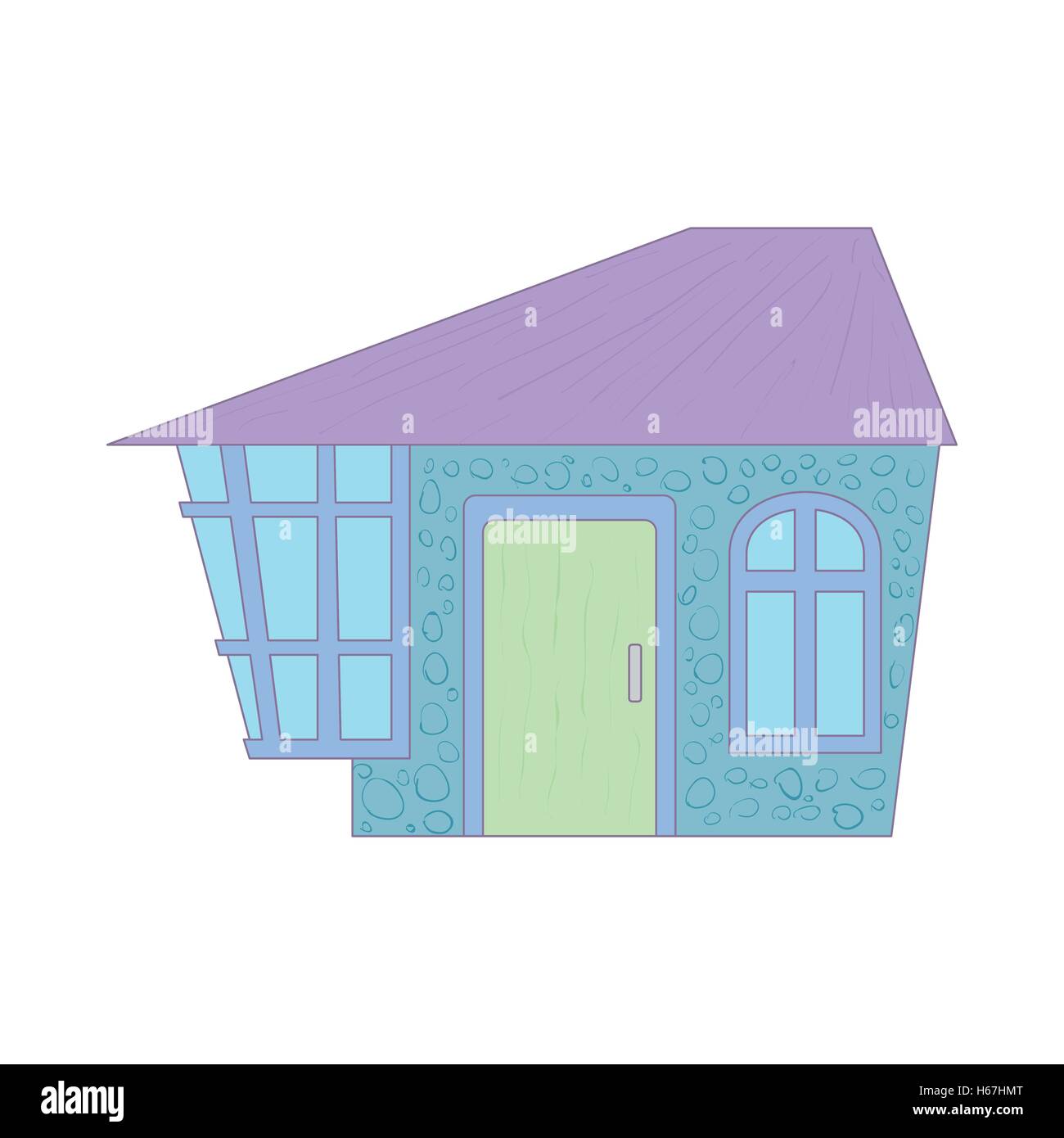 Blue cottage icon, cartoon style Stock Vector Image & Art - Alamy