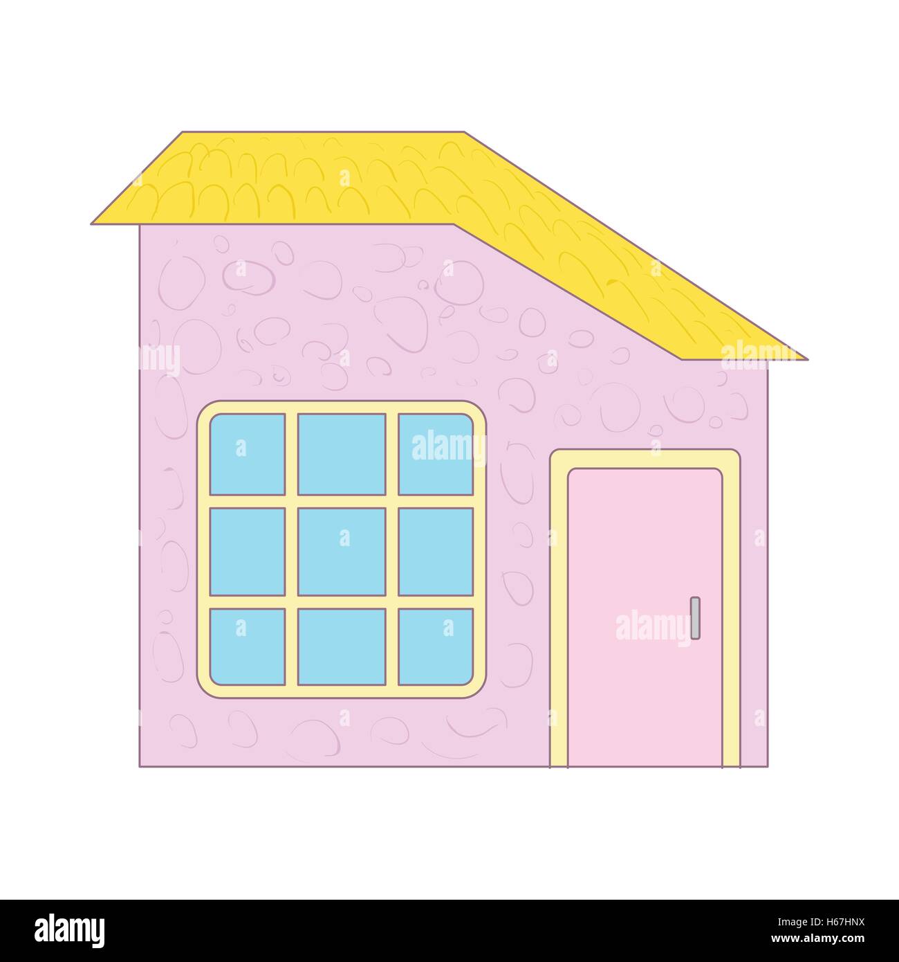 Cottage with yellow roof and big window icon Stock Vector Image & Art ...