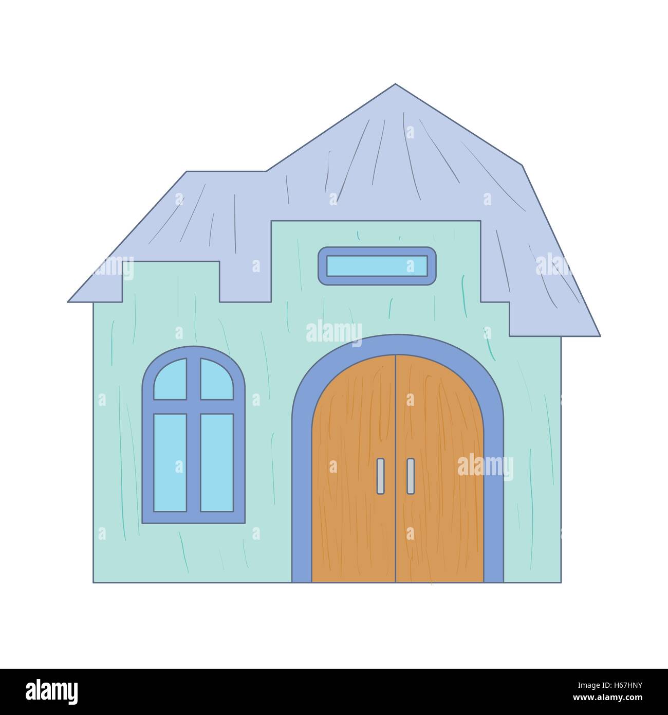 Light blue cottage with an arched door icon Stock Vector Image & Art ...