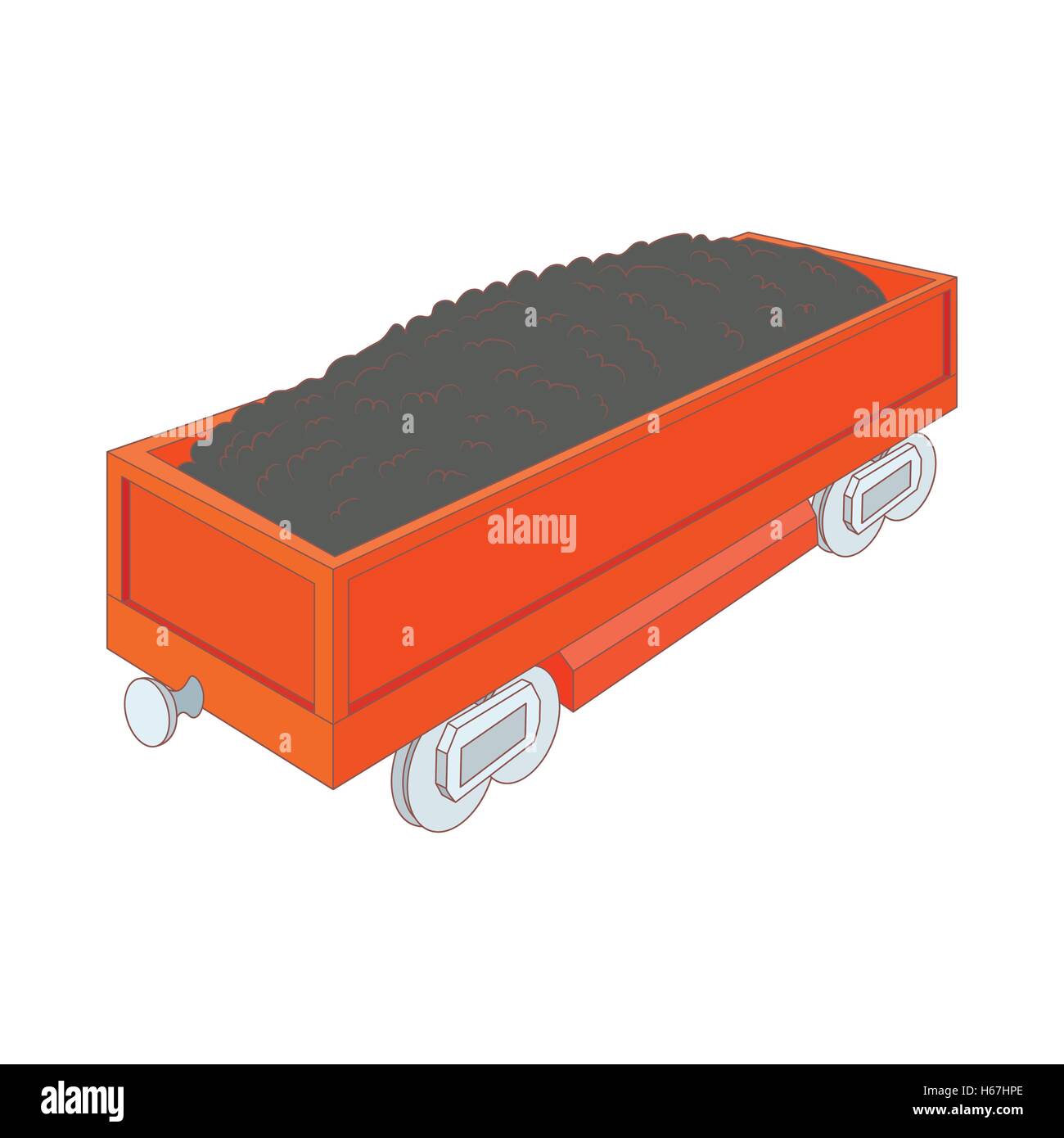 Wagon with coal icon, cartoon style Stock Vector Image & Art - Alamy