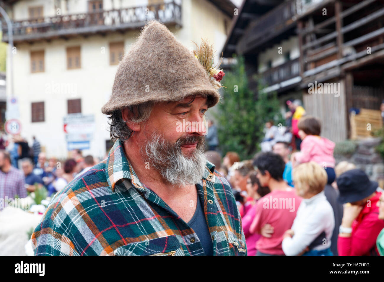 Falcade, Belluno, Italy - September 24, 2016: Se Desmonteghea a great party in Falcade Stock Photo