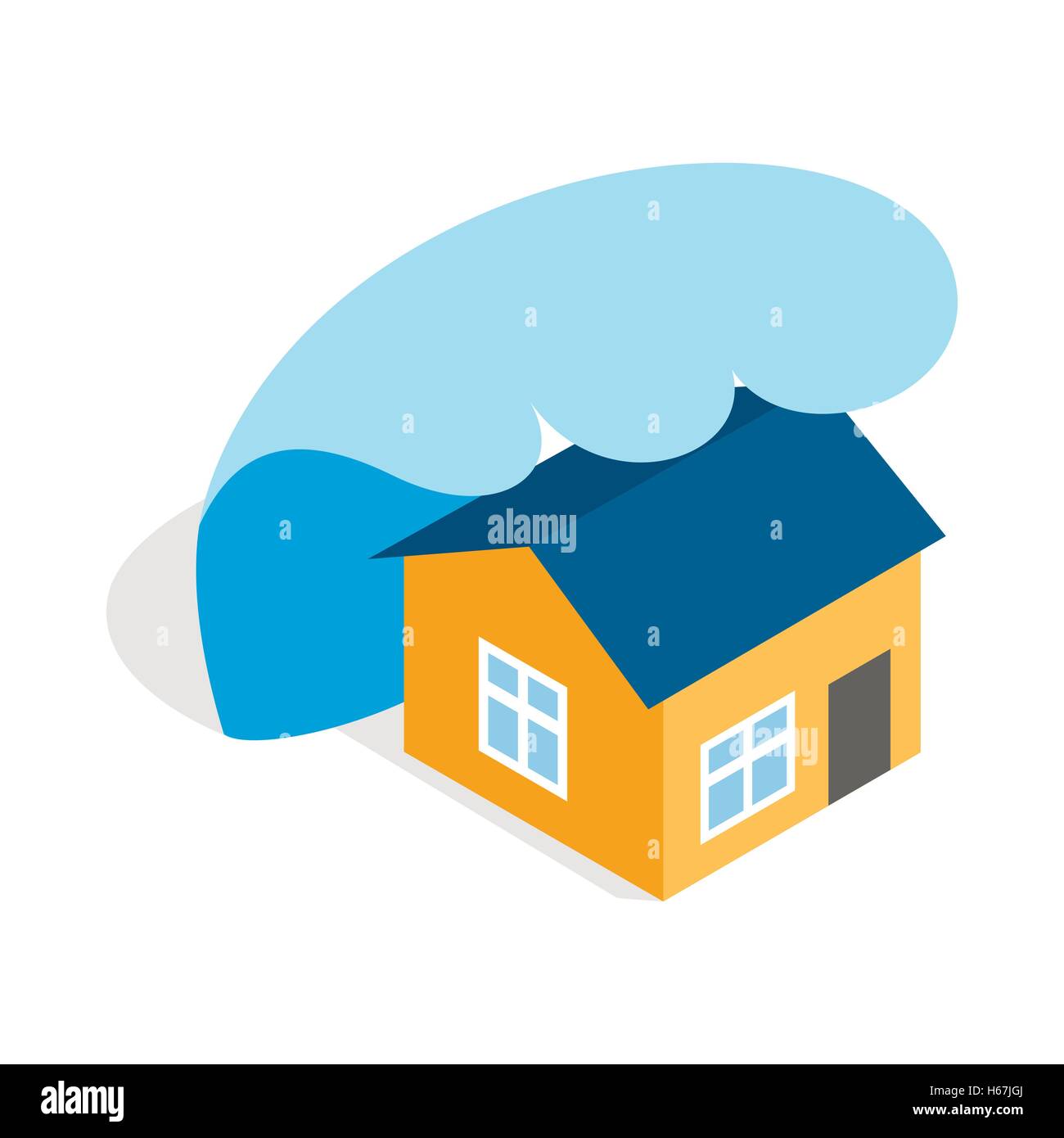 Big wave of tsunami over the