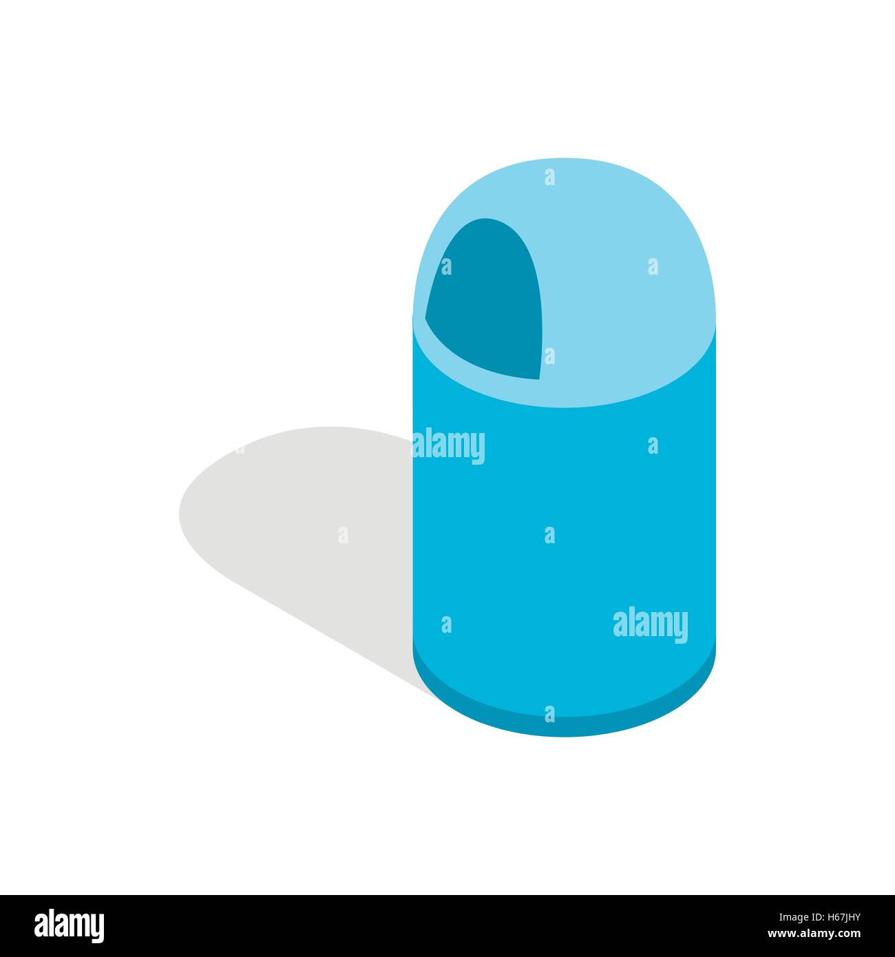 Blue trash can with lid icon, isometric 3d style Stock Vector Image ...