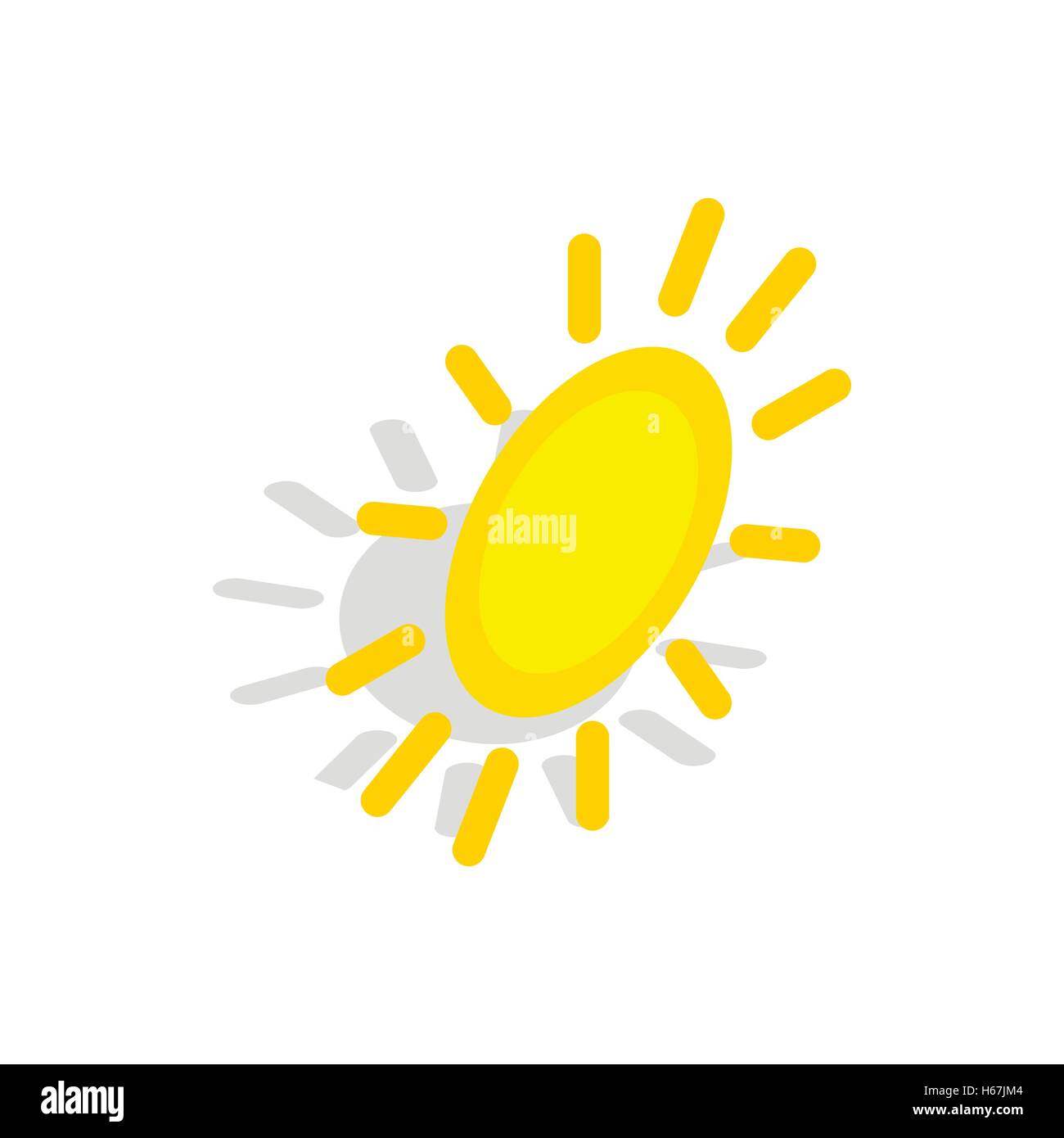 Sun icon in isometric 3d style Stock Vector Image & Art - Alamy