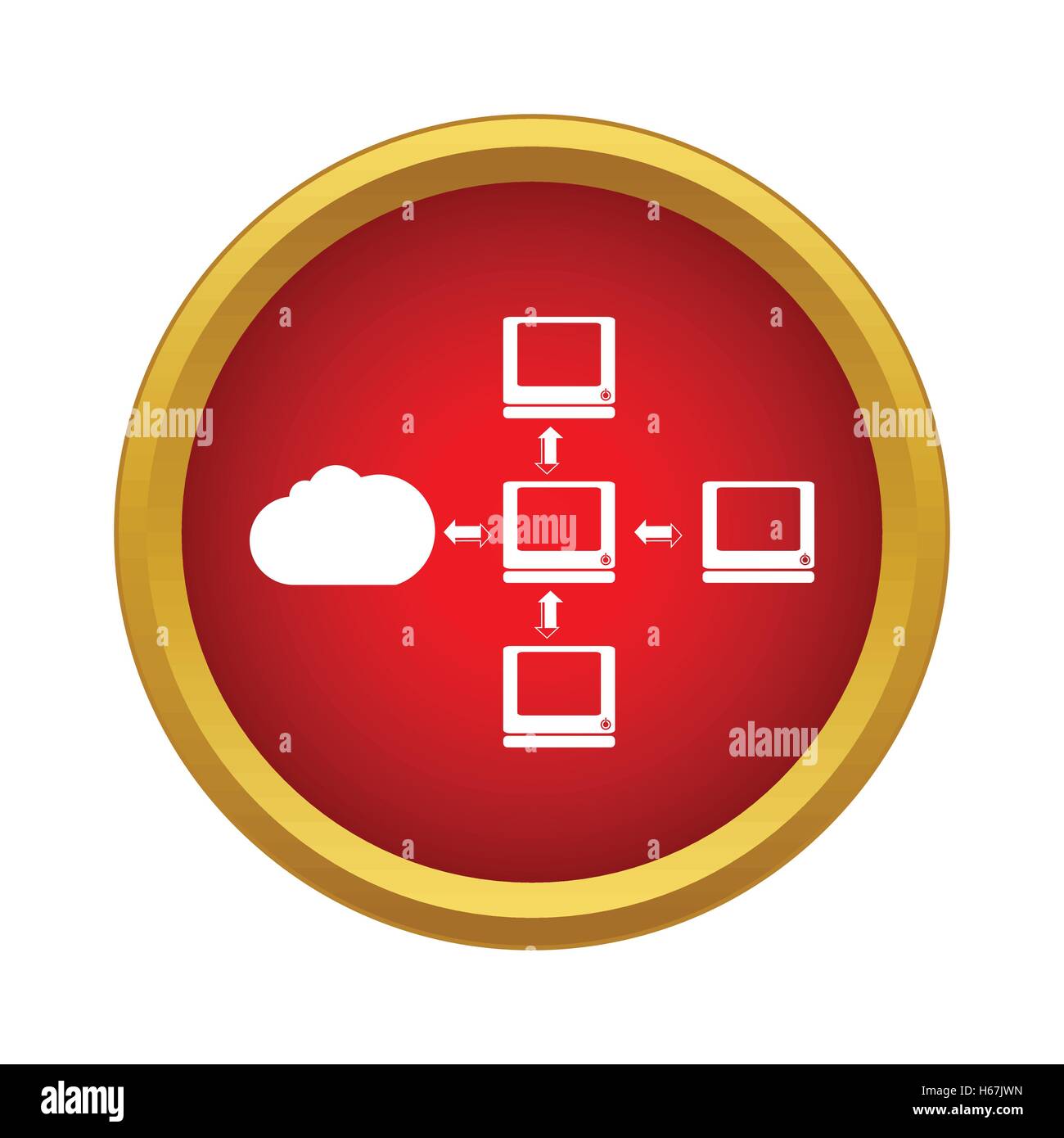 Cloud computing connection icon, simple style Stock Vector Image & Art ...