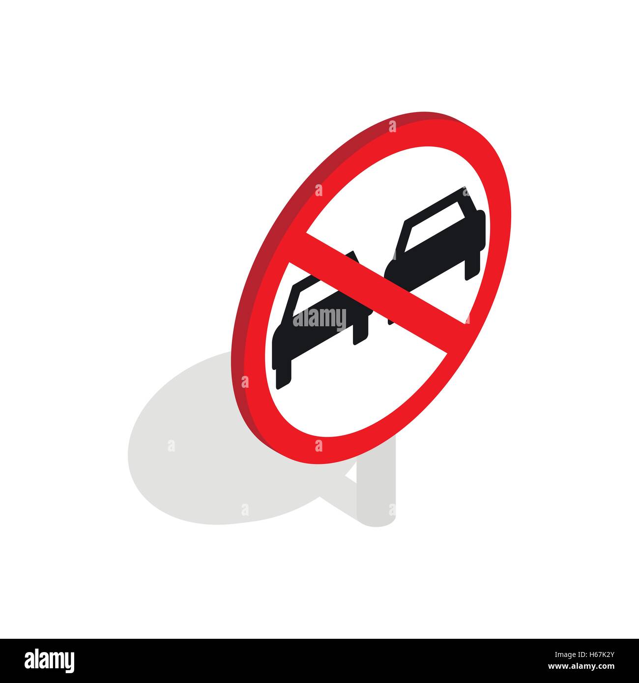 Traffic sign no overtaking Cut Out Stock Images & Pictures - Alamy