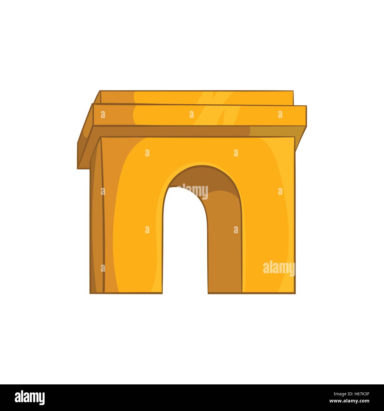 Triumphal arch, Paris icon, cartoon style Stock Vector
