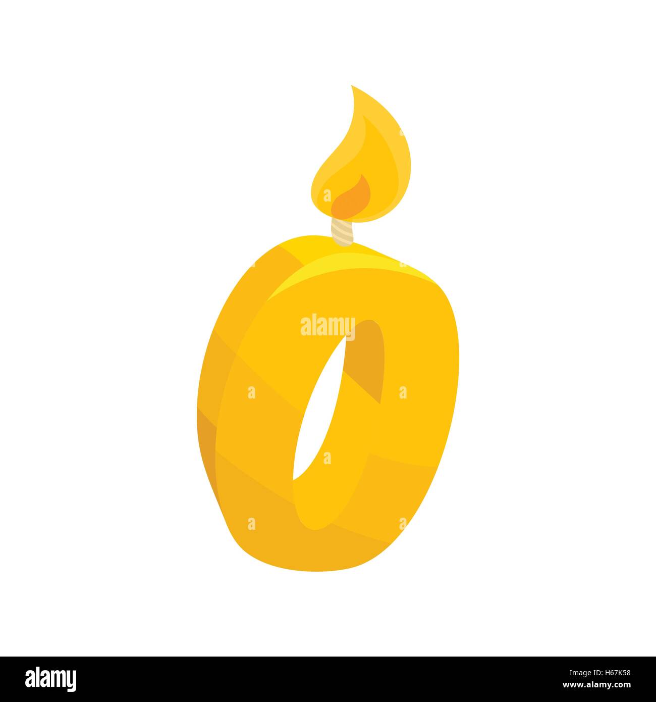 Birthday cake candle number zero icon Stock Vector Image & Art Alamy
