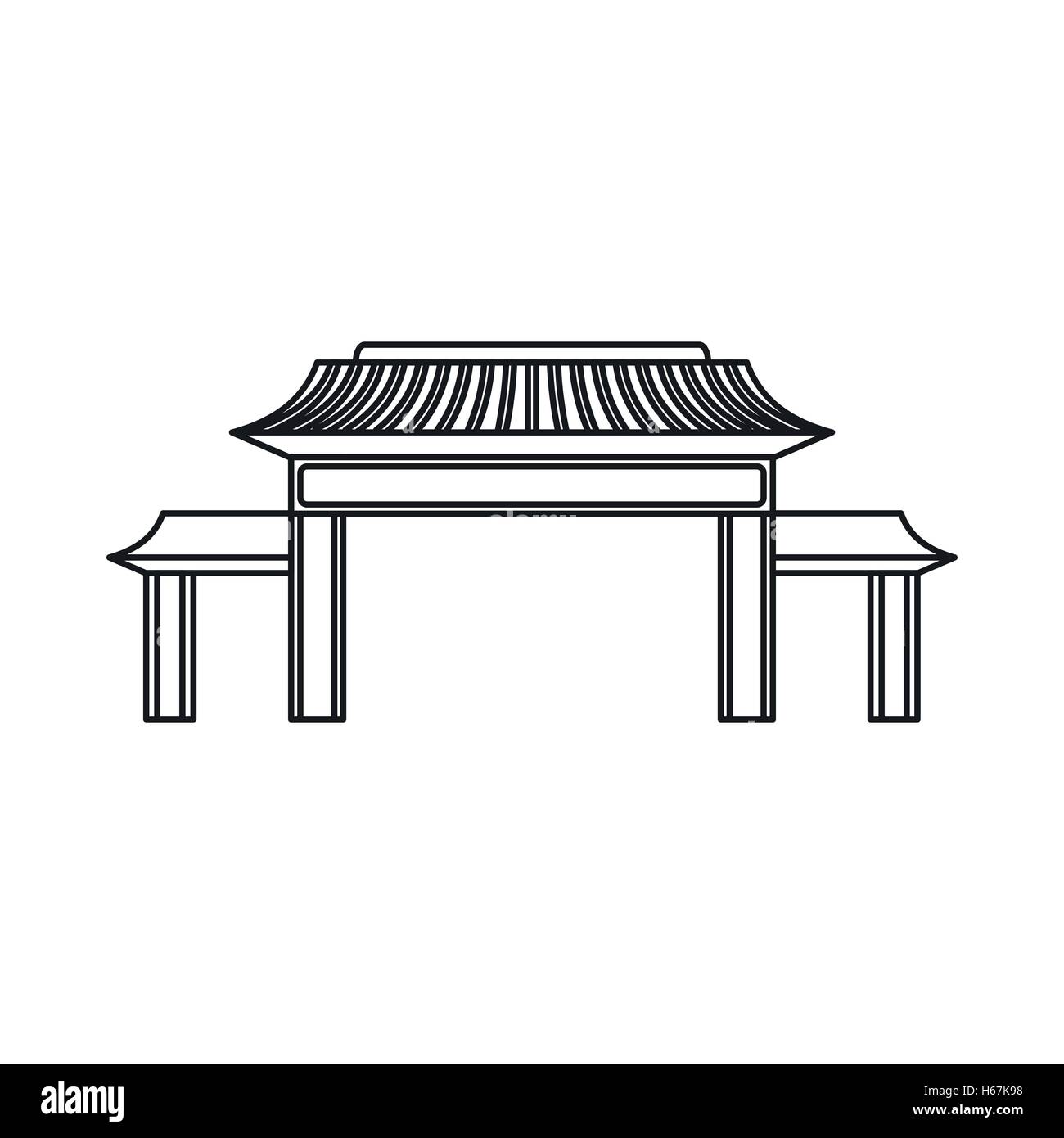 Pagoda icon, outline style Stock Vector Image &amp; Art - Alamy