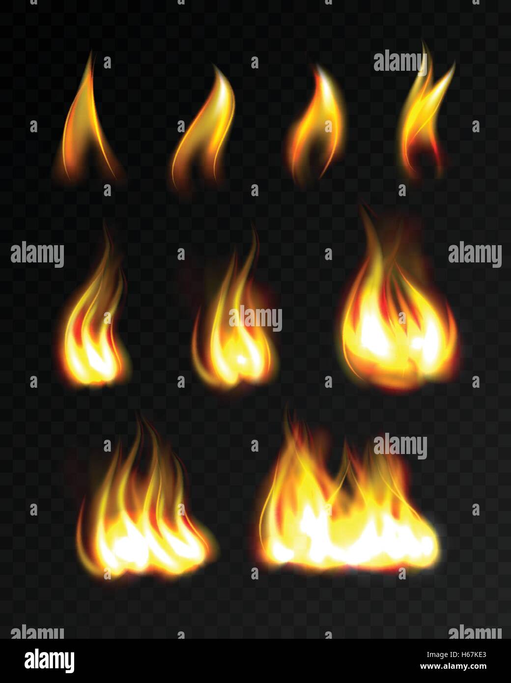 Realistic campfire transparent set Stock Vector Images - Alamy
