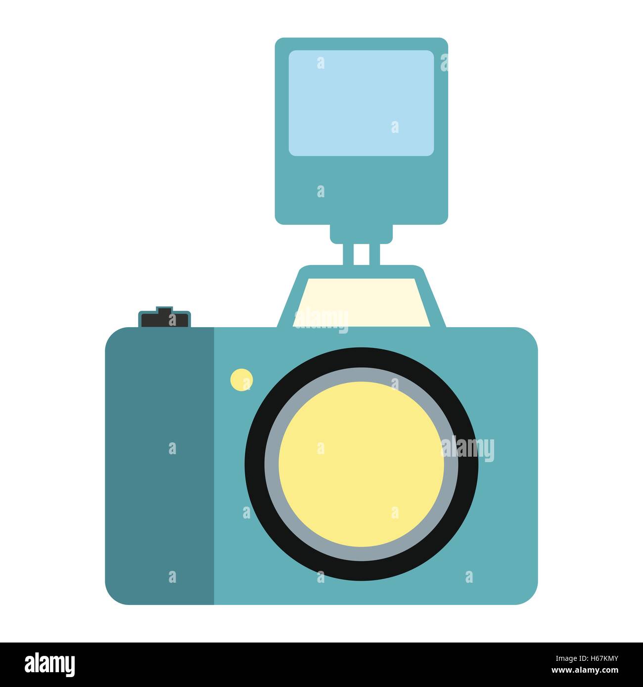 Camera with flash flat icon Stock Vector Image & Art - Alamy