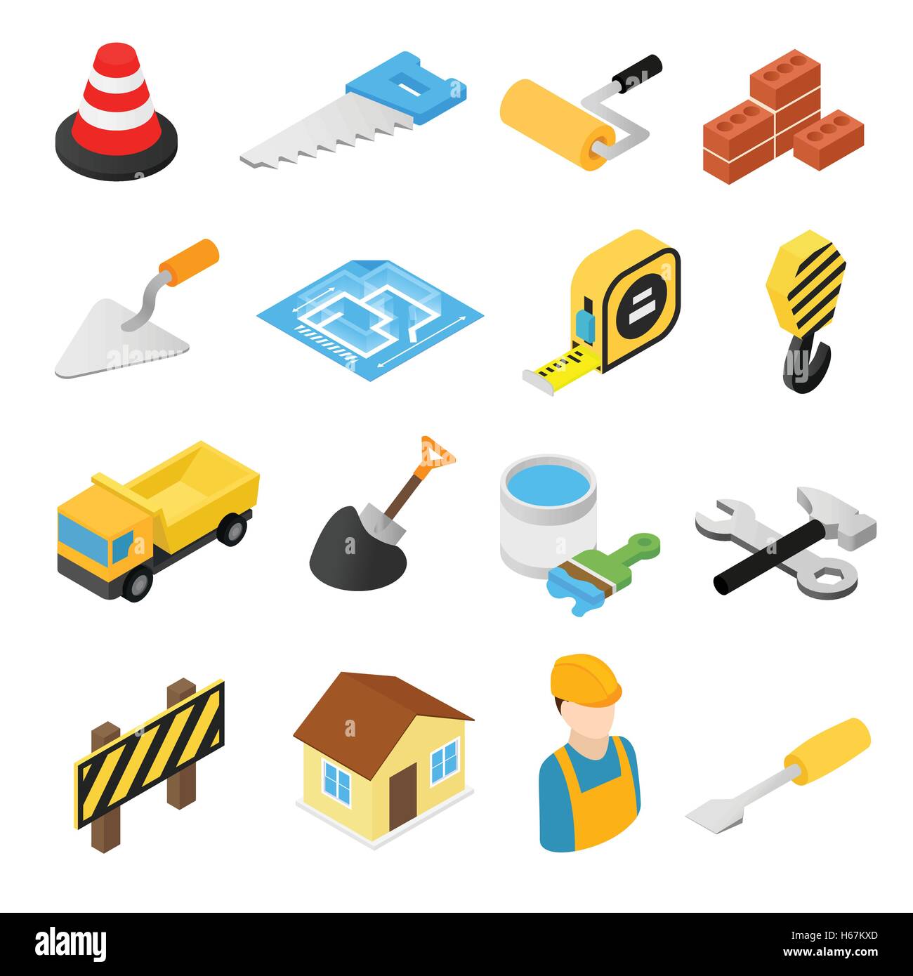 Construction isometric icons set Stock Vector Image & Art - Alamy