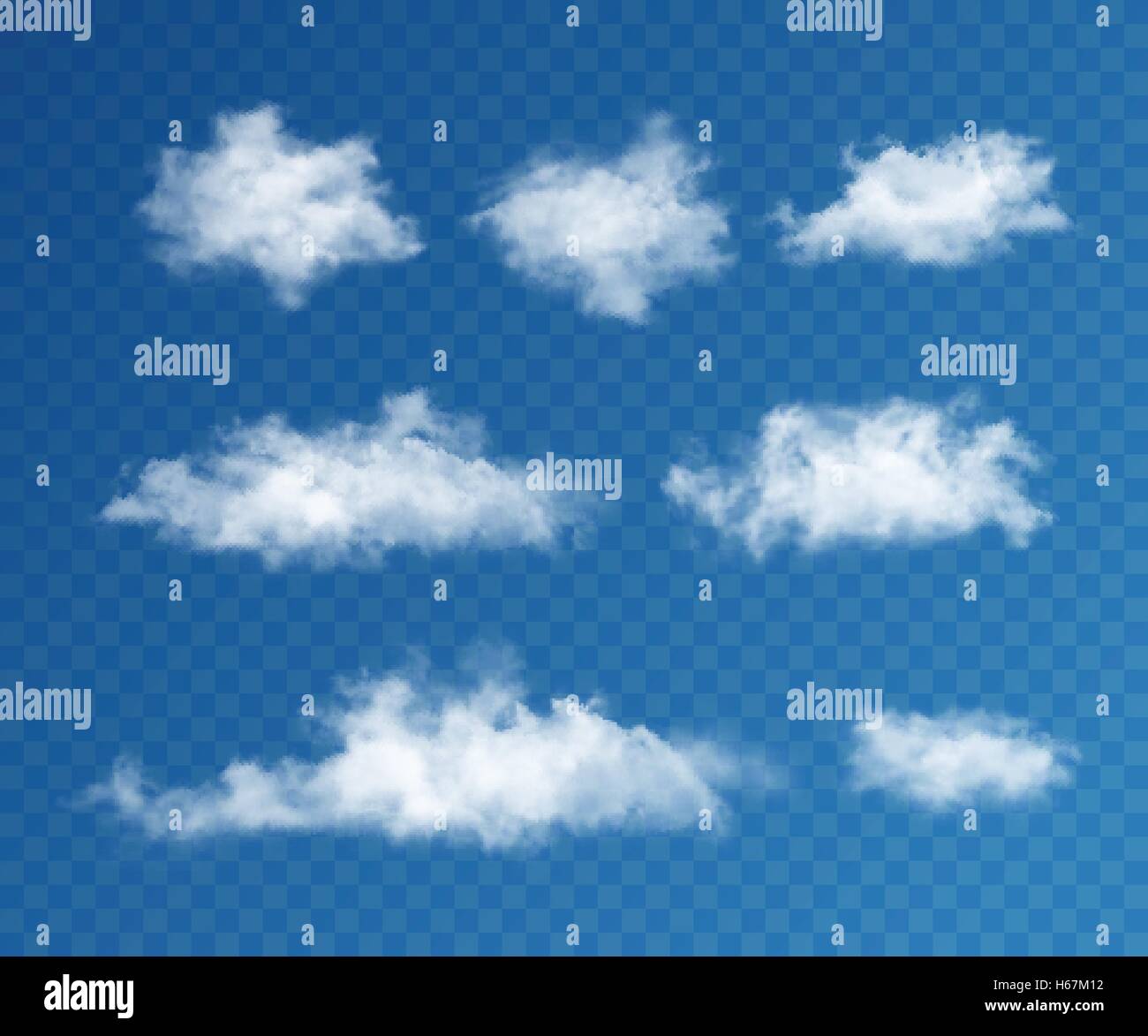 Clouds realistic set Stock Vector